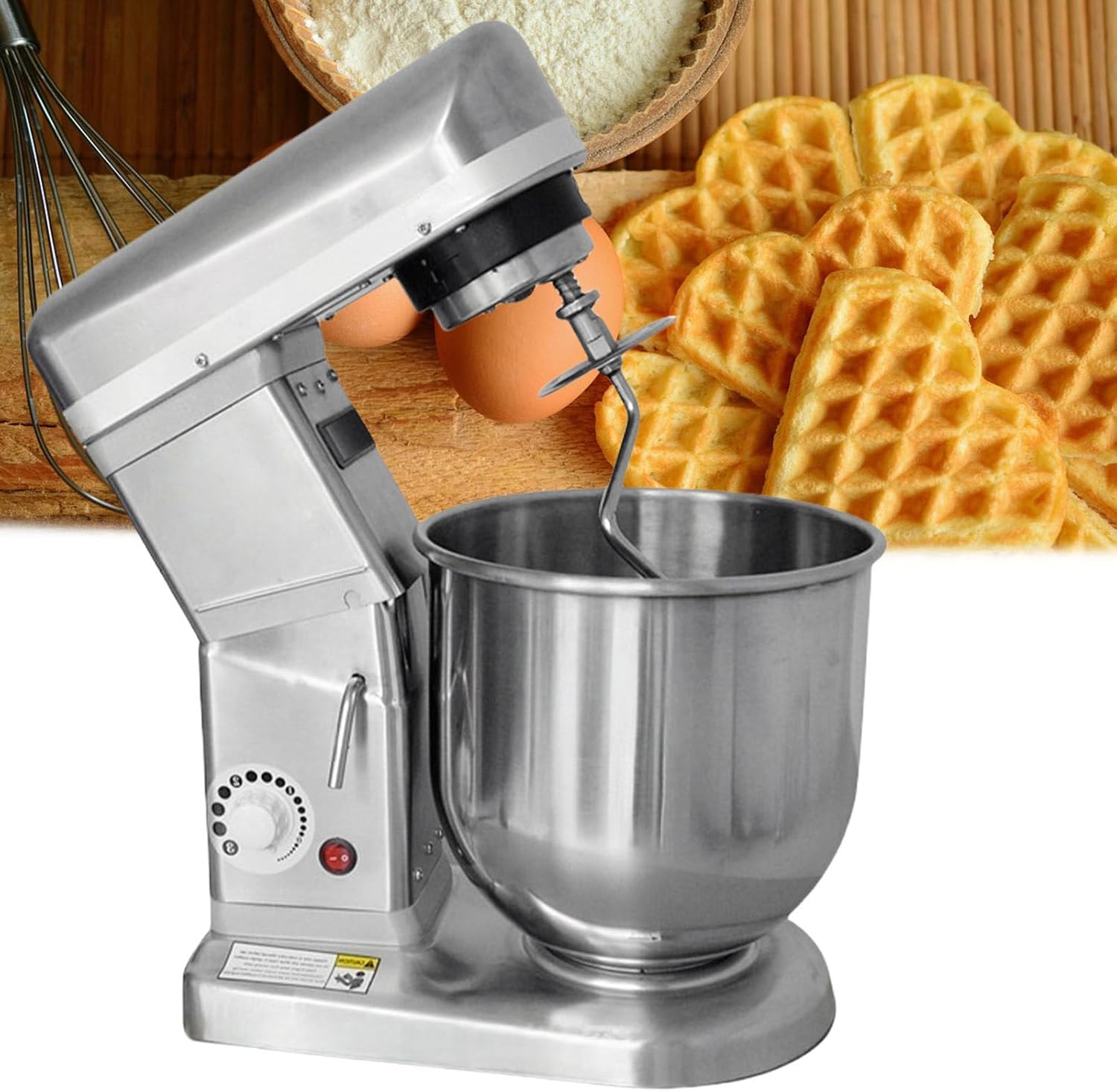 Pastry Blender, Food Processor, Low Noise Electric Dough Mixer, 5l/7l/10l Stand Mixer, (With Dough Hook, Flat Beater, Egg Beater), Suitable For Making Salads, Bread, Puffs, Etc.,5L