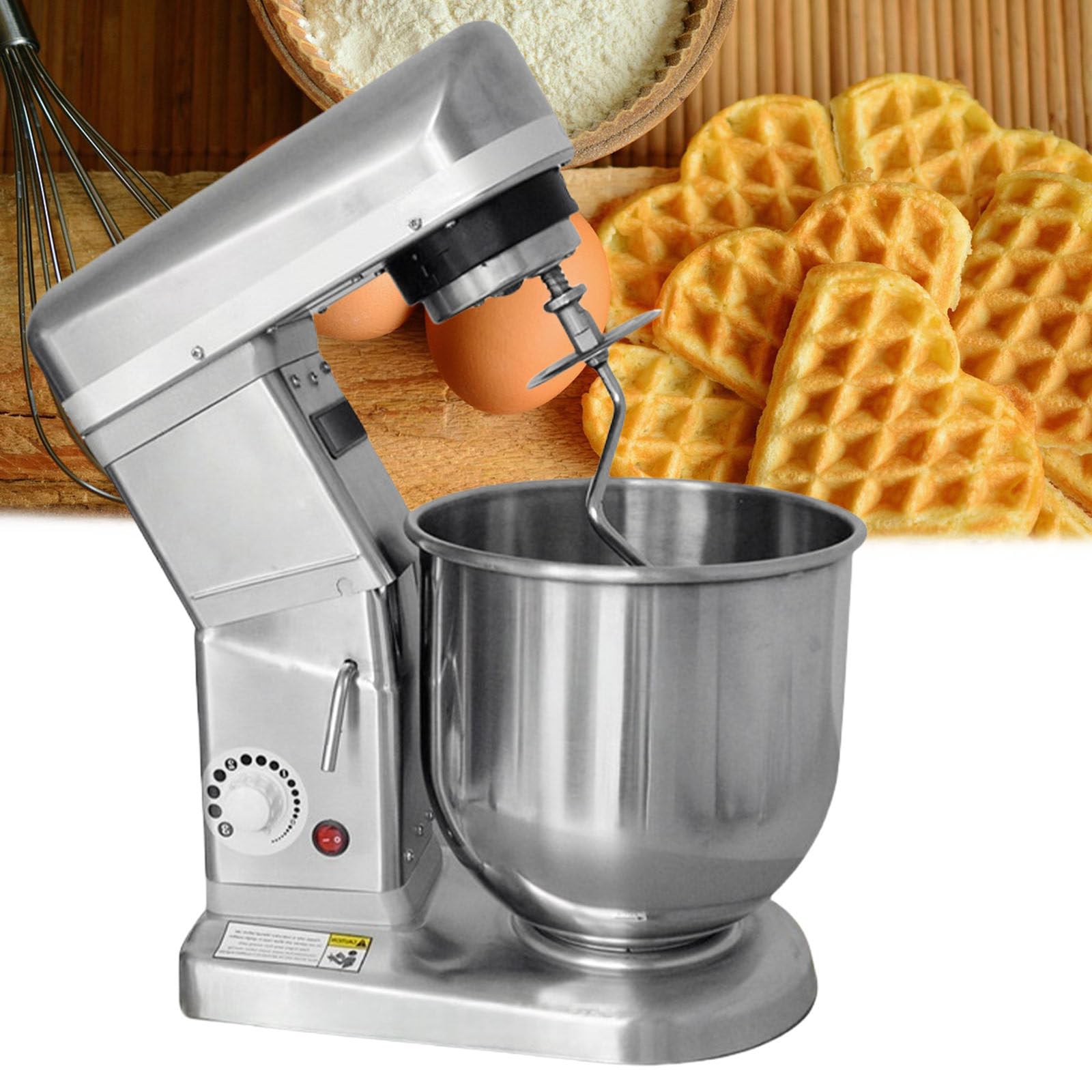 Frullatore per Pasticceria, Robot da Cucina, Impastatrice Elettrica Silenziosa, Planetaria da 5 L/7 L/10 L (con Gancio per Impastare, Frusta Piatta, Sbattitore per Le Uova).,5L