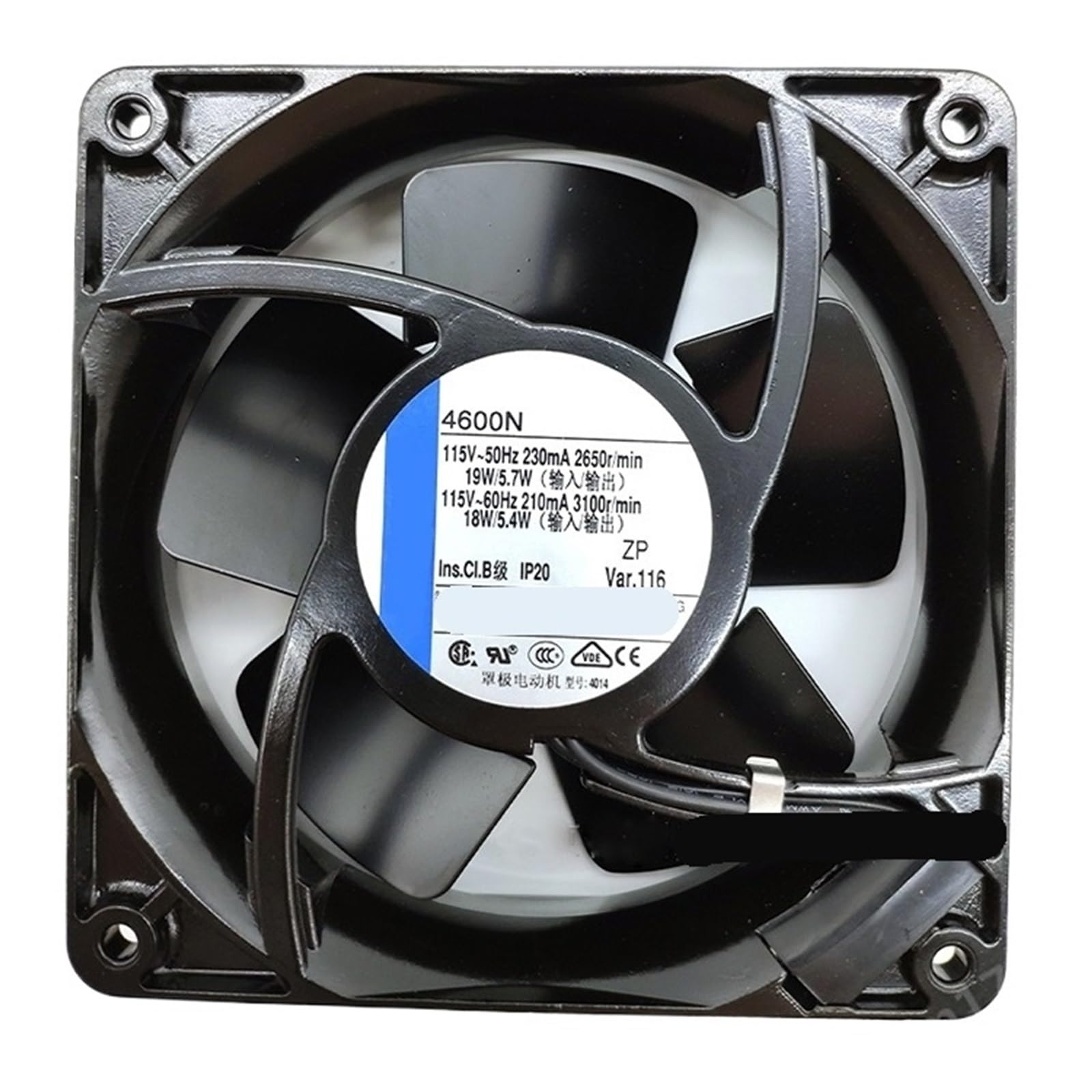 CXDFRSER Cooling fan 4600N 115V 50/60Hz 0.23/0.21A 19/18W 2650/3100r/min 82Pa