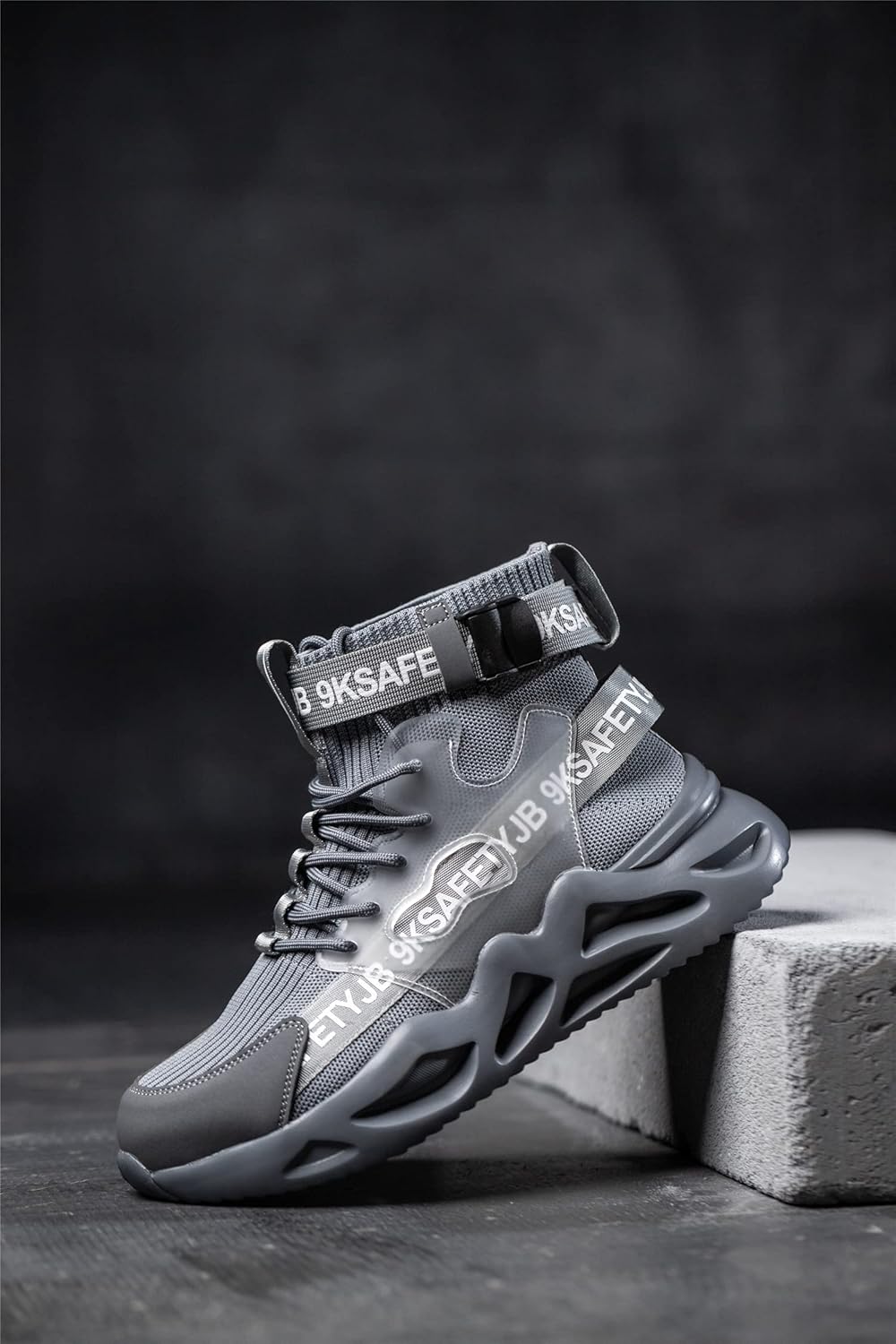 Luolocsn Work Boots Safety Steel Toe Shoes for Men and Women Slip Resistant Lightweight Breathable Industrial & Construction Sneakers - Image 5