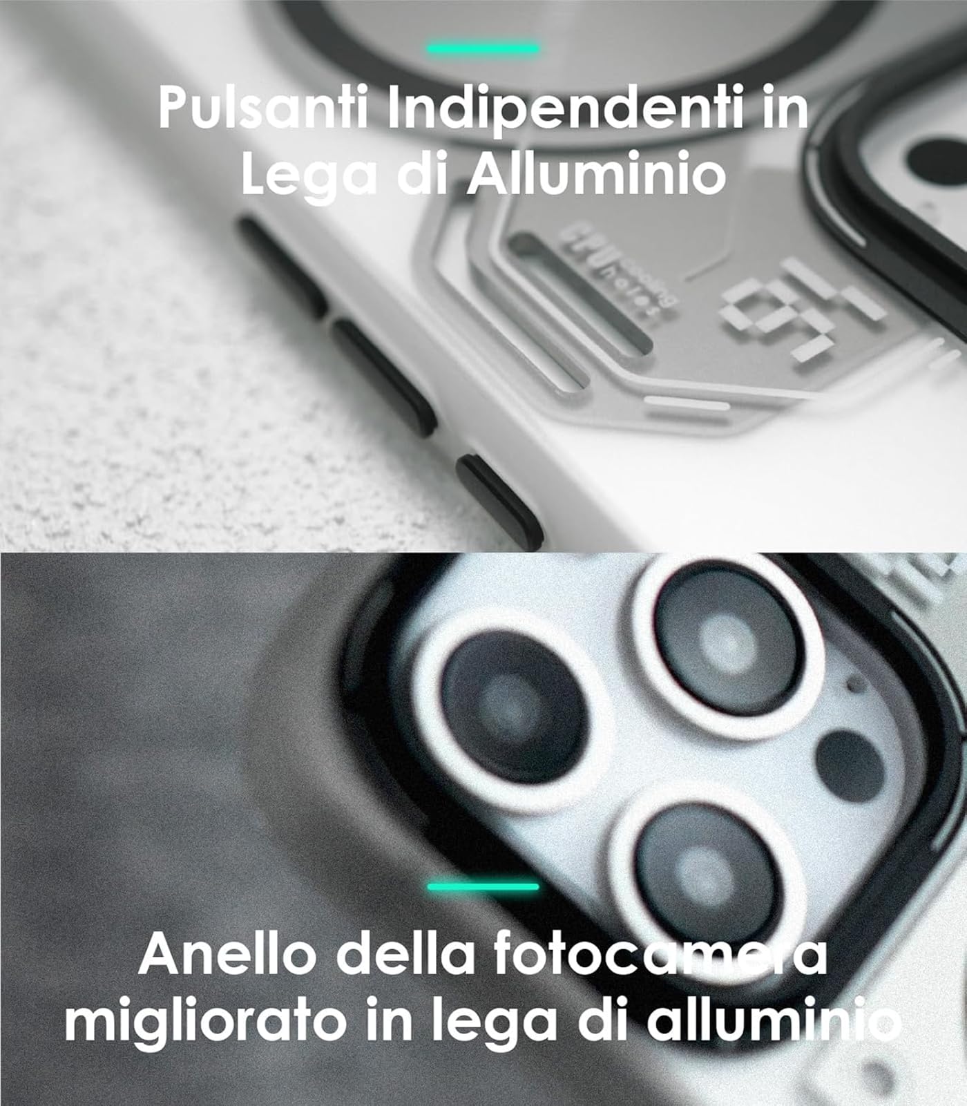 Custodia IPhone 16 Pro A16 - Magnetica MagSafe, Grigio Traslucido, Tecnologia IMD - Foto 2