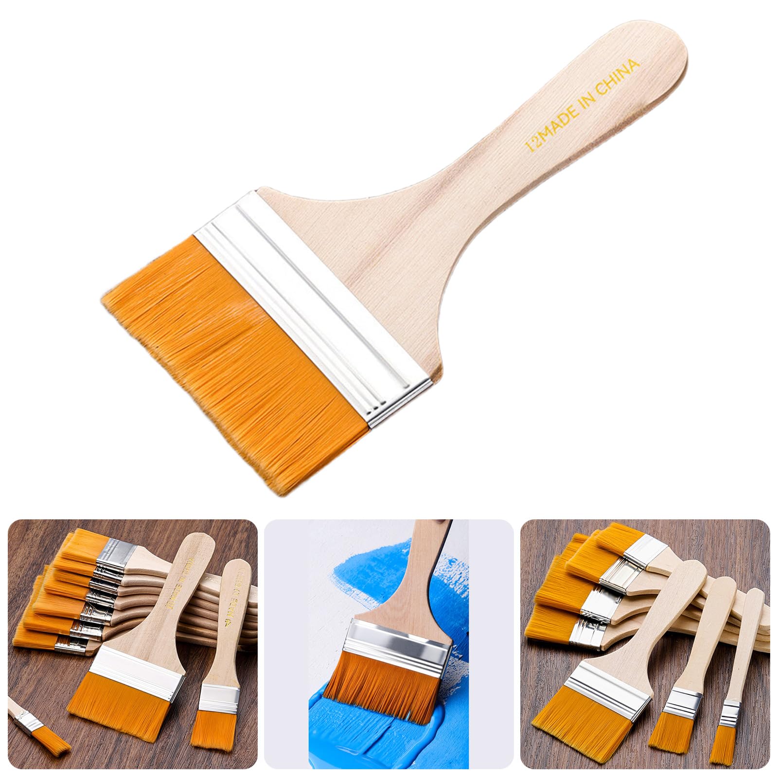 10 pennelli con setole morbide e manico in legno, include 1 paio di guanti per armadi da parete e bordi, strumenti per la pulizia della casa