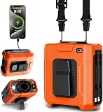 Uplayteck Portable Waist Fan - 5 Speeds 18000RPM Strong Airflow, 10000mAh Battery Powered, 35H Cooling, Hands-Free Waist/Neck/Desk Fan with Flashlight for Outdoor Jobsite Camping Travel (Orange) - 1