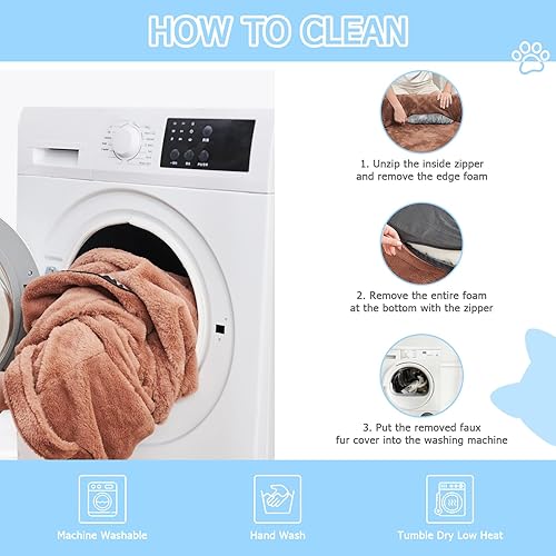 Miniatura 8 de XIECUVA Cama humana para perro, cama para perros de tamaño humano de 72 x 48 x 10 pulgadas, cama gigante para perros humanos, cama para siesta, cama