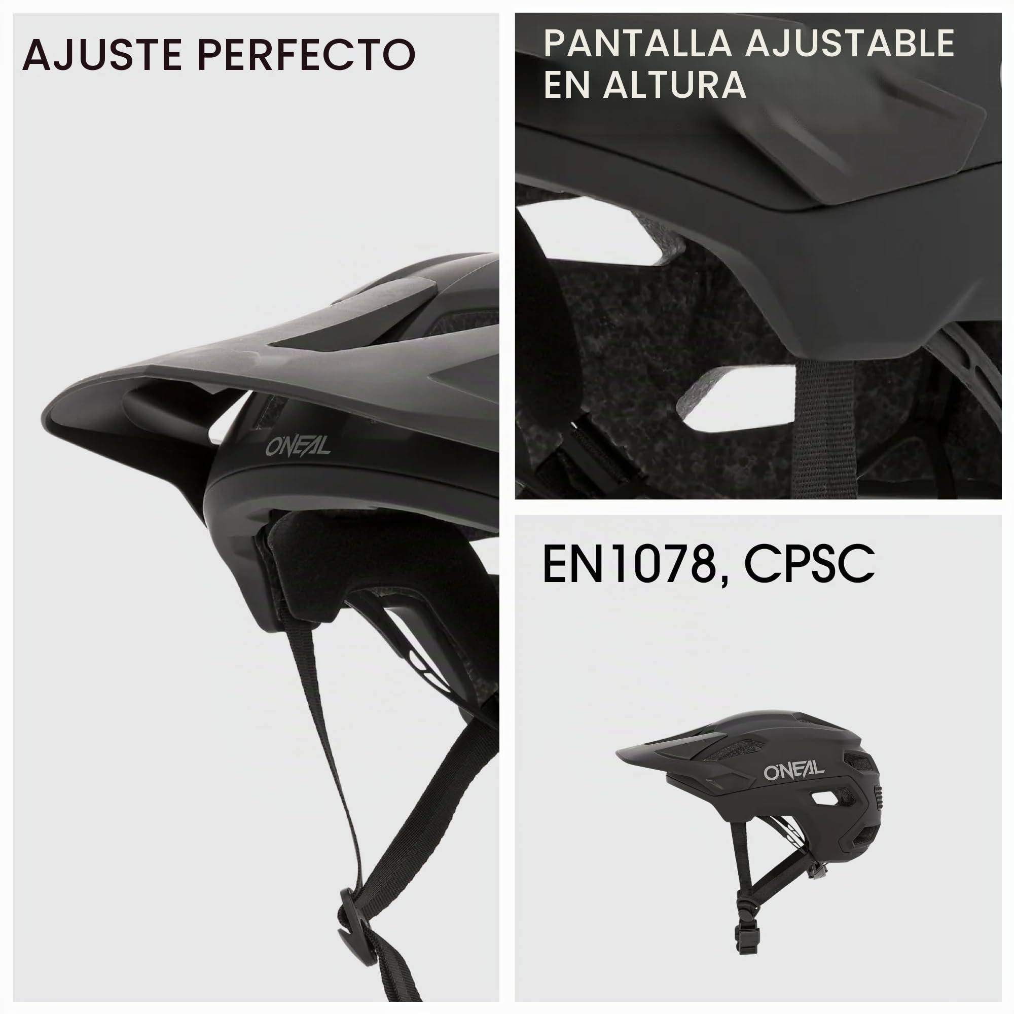 O'NEAL Casco de Bicicleta I Casco de Bicicleta de Montaña con Orificios de Ventilación I Certificación de Seguridad EN1078 I Casco Trailfinder Split V.20 I Casco MTB | Negro | Talla S/M