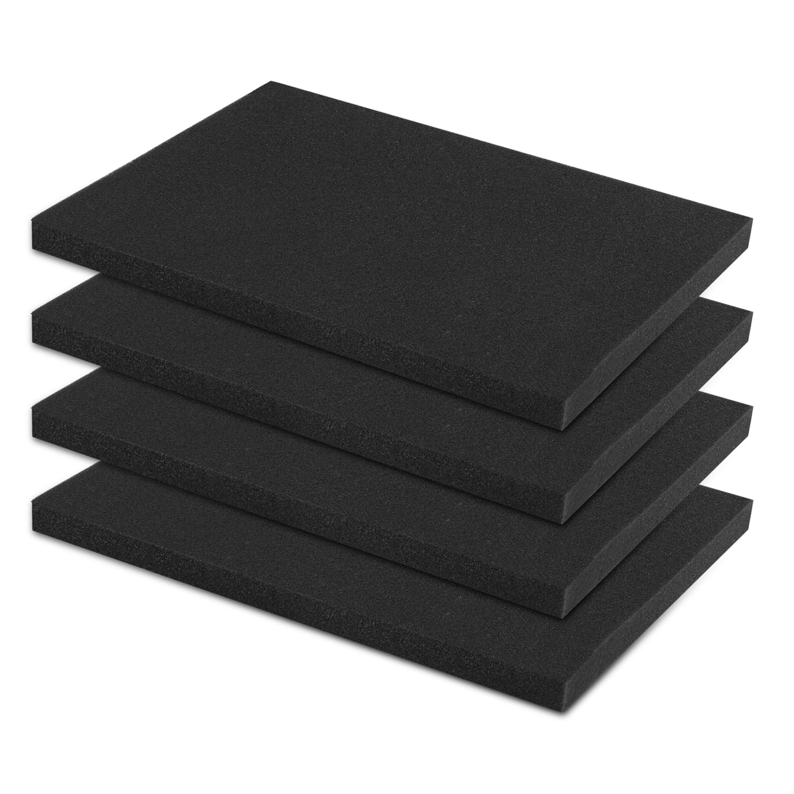Produktbild von 4 Stück Schaumstoffplatte Schwarz 40x30x2,5 Cm – Hochdichter Polyurethan-Würfelschaum Für Koffer & Modellbau