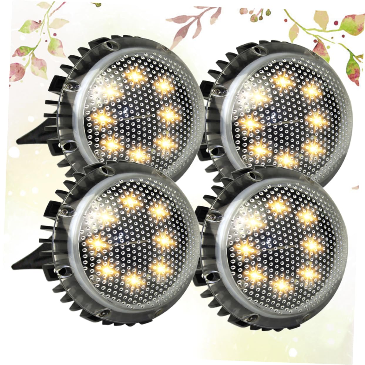 Hemoton 4Pcs Solar Powered Ground Lamp LED Landscape Disc Lights for Outdoor Use Warm Light Decorative Lighting for Garden Patio and Pathway Decor