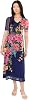 Vestido Midi de Manga Codo y Escote en V con Malla - Celiora Navy 1