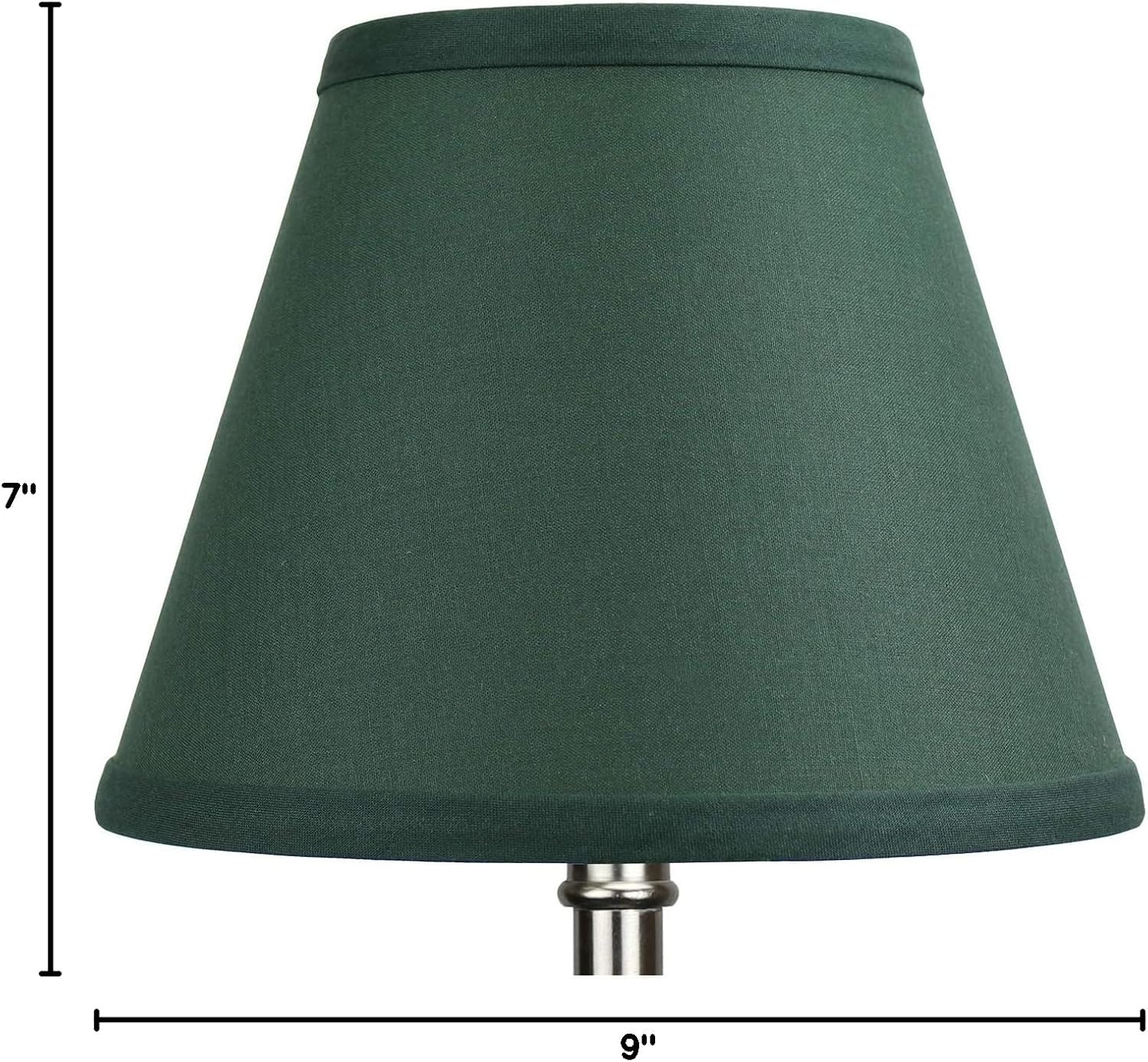 FenchelShades.com Lampshade 5" Top Diameter x 9" Bottom Diameter x 7" Slant Height with Clip-On Attachment for Standard Edison-Style Lightbulb (Linen Hunter Green)