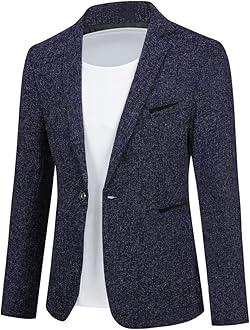 AllthemenMens Casual 1 Button Blazer Slim Fit Blazer Jacket Lightweight Suit Jackets