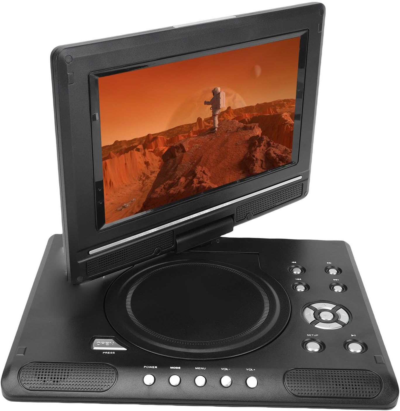 ASHATA 9.8 inch Portable DVD Player, 270 Swivel Screen, Car DVD Player with Dual Speakers Antennae, Support USB Input AV Output Multiple Disc Formats, Remote Control (US)