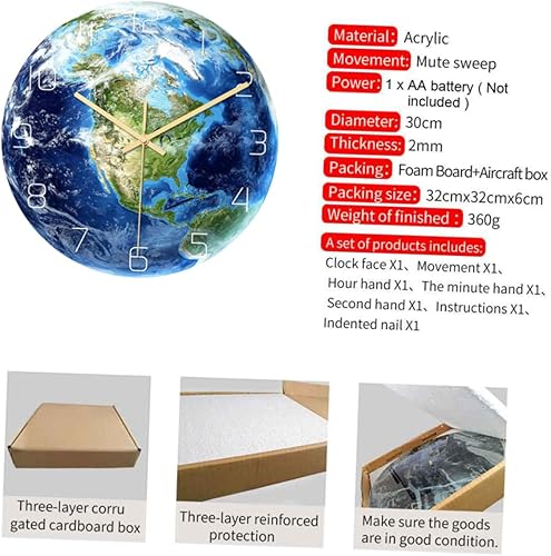 Miniatura 5 de Garneck 3pcs Non Wall Clock with Night Light Giant Wall Clock Fancy Clock Big Wall Clock Silent Clock Arabic Decor Digital Clocks Creative Wall