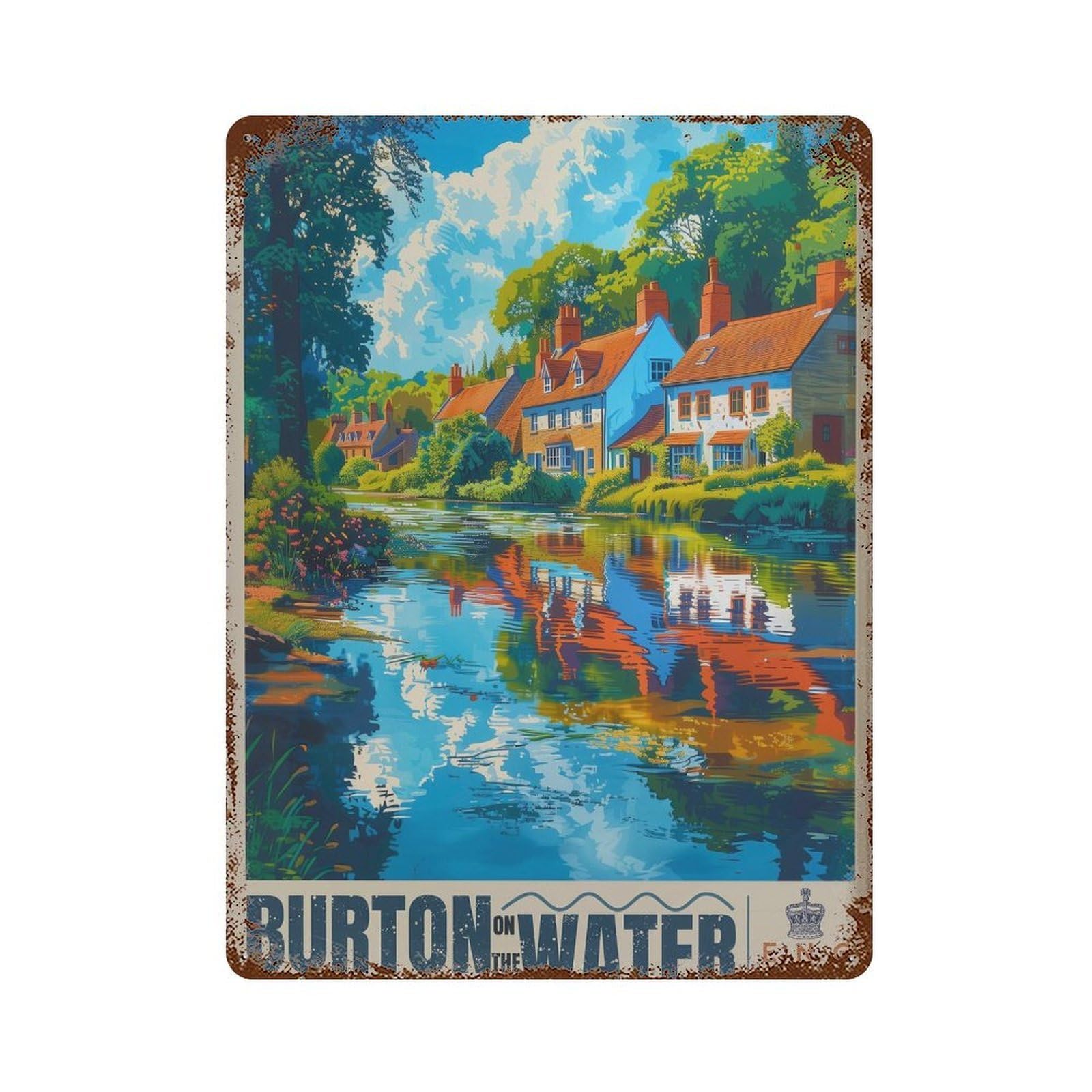 xiaoxiaoshen Burton on The Water England Travel Cotswolds (2) Wall Decor Art Metal Tin Poster Modern Home Decor Art Home Bar Shop Decorations Vintage Sign 40x30cm