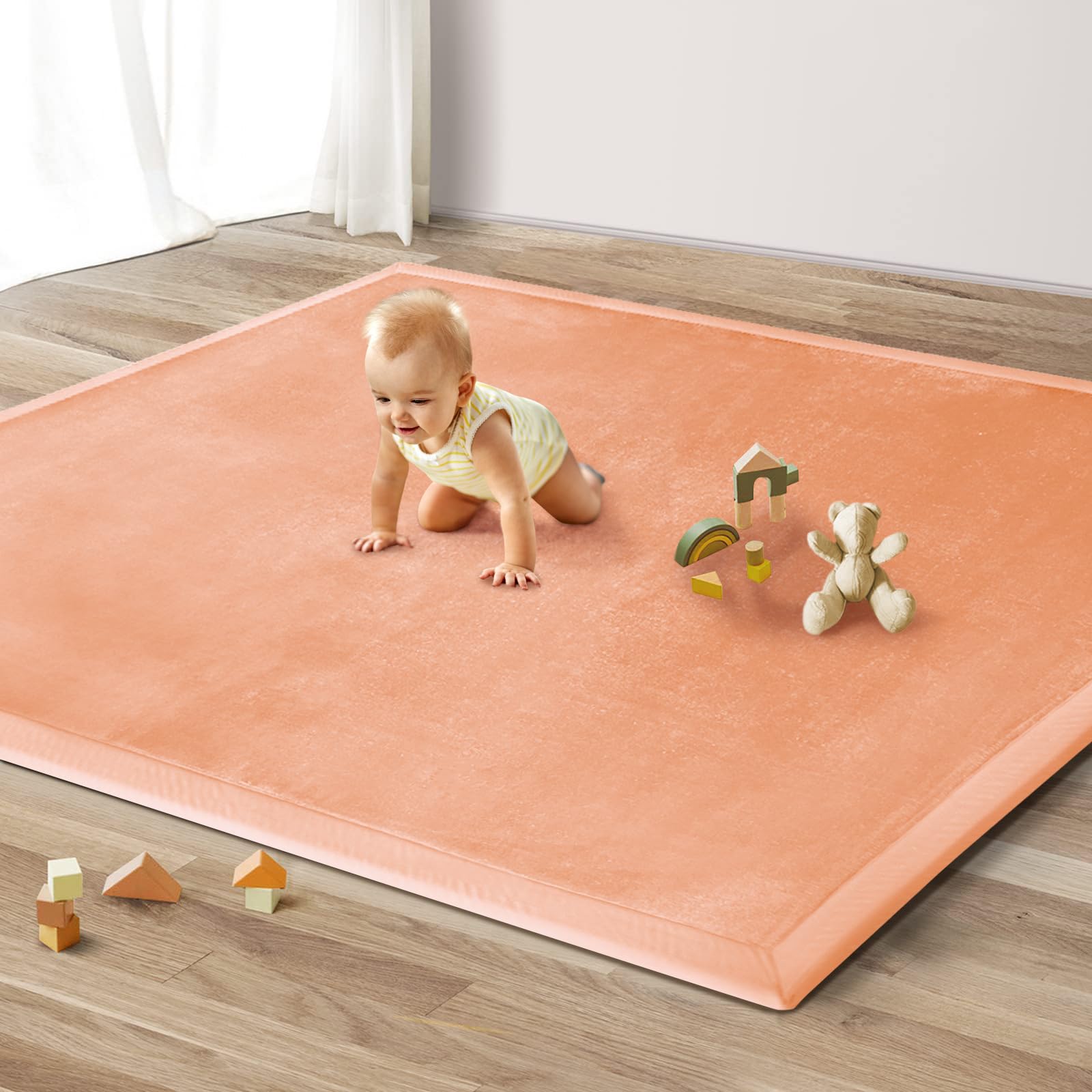 TYYUETY Kids Super Soft Non Slip Interactive Rug,Play Mat Carpet,Coral Velvet Mat,Customizable size for Children Bedroom Home Decor