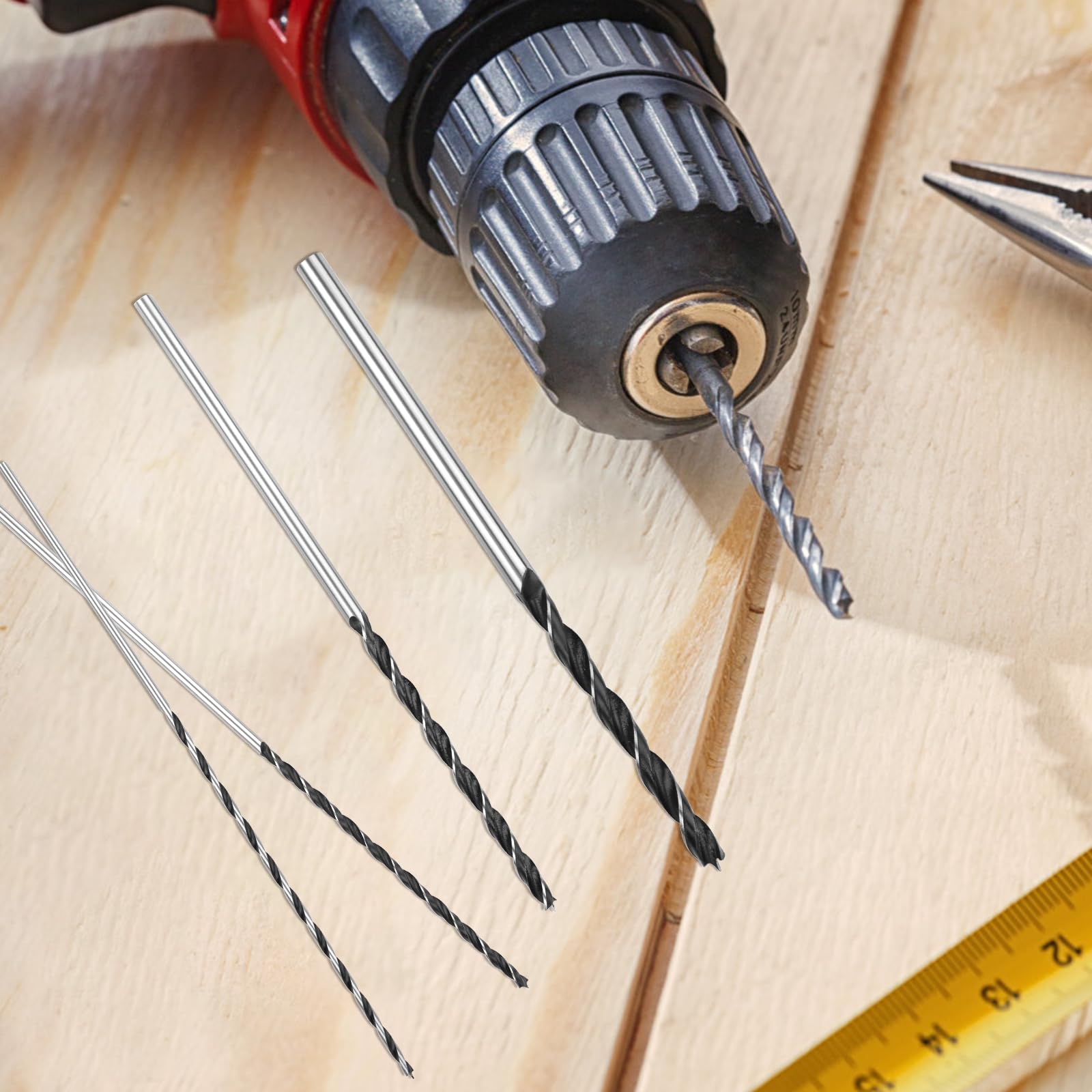 7 Stück Holzbohrer Set 300mm Lang,Schlangenbohrer Holzschlangenbohrer Set,Kunstbohrer für Holzbearbeitung, Professional Holzbearbeitungbohrer,Schlangenbohrer Ø 4mm, 5mm, 6mm, 7mm, 8mm, 10mm, 12mm