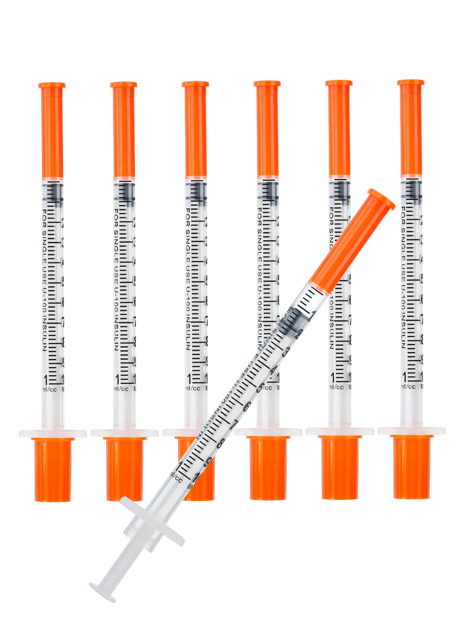 Photo 1 of 1ml Syringes 31G x 1/4" 6mm Disposable Lab Syringe with Caps, 100 Pack