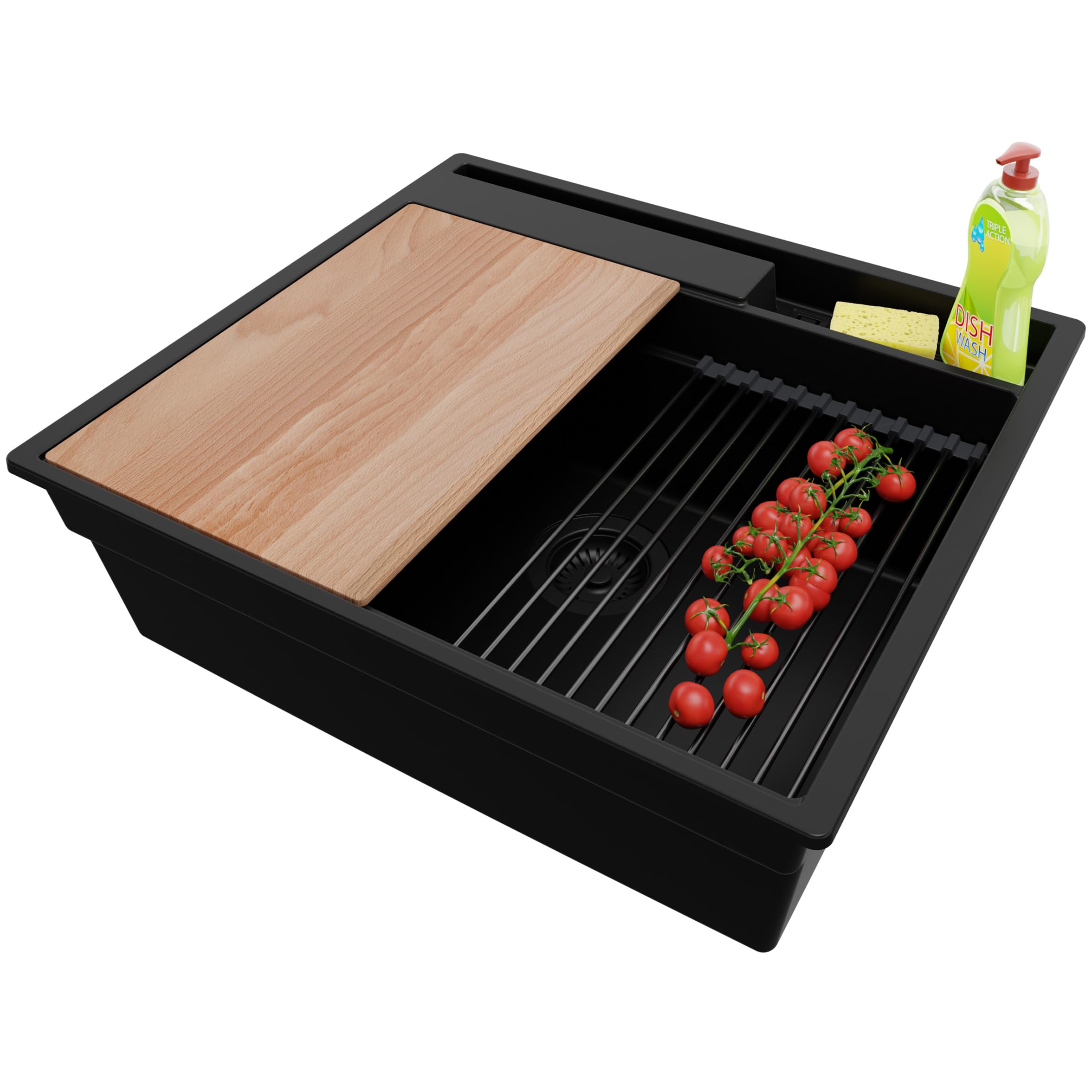 PRIMAGRAN Lavello da Cucina al Mobile 60cm + Kit di scarico, 58x53cm