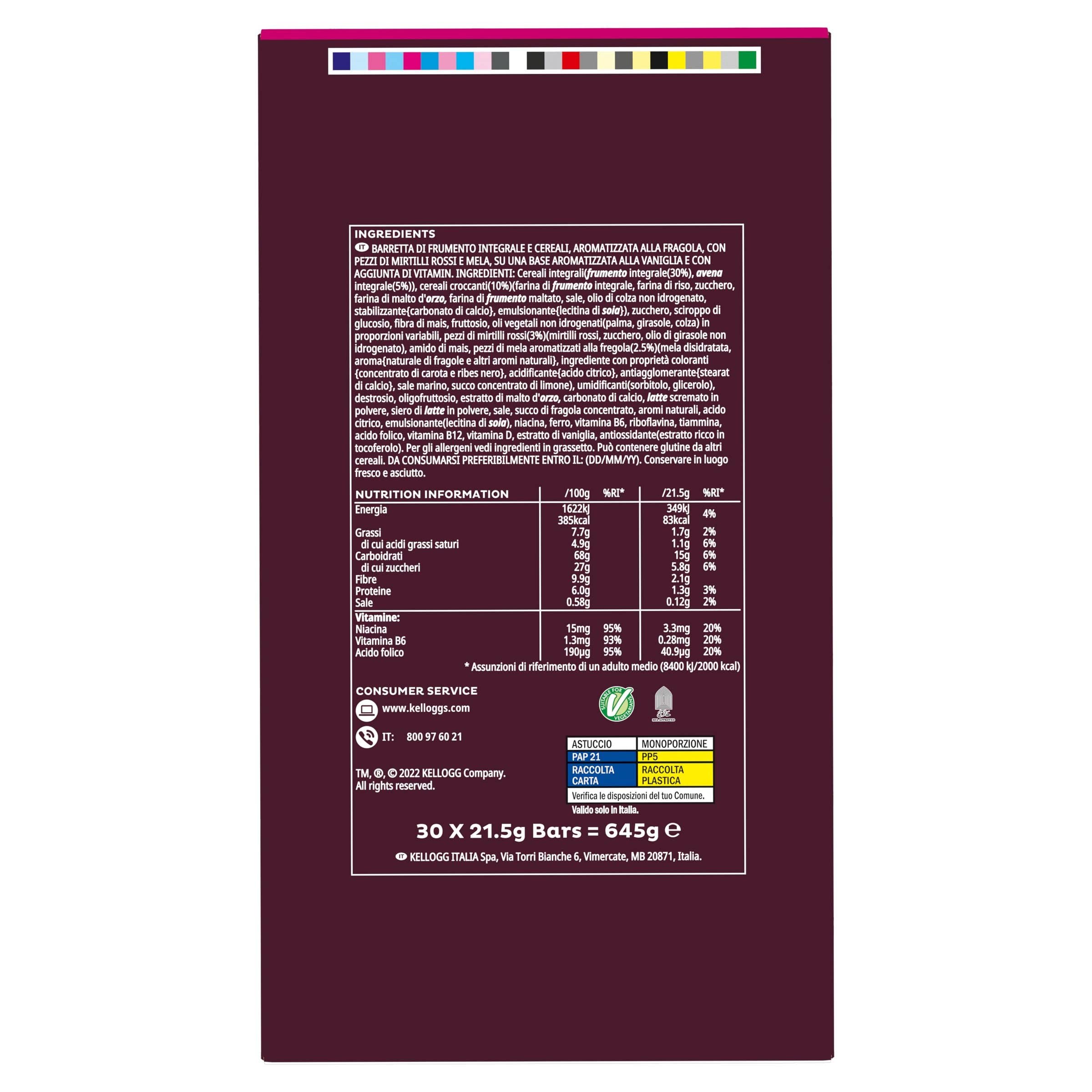 Kellogg's Barres Special K Croustillantes Fruits Rouges 645 g