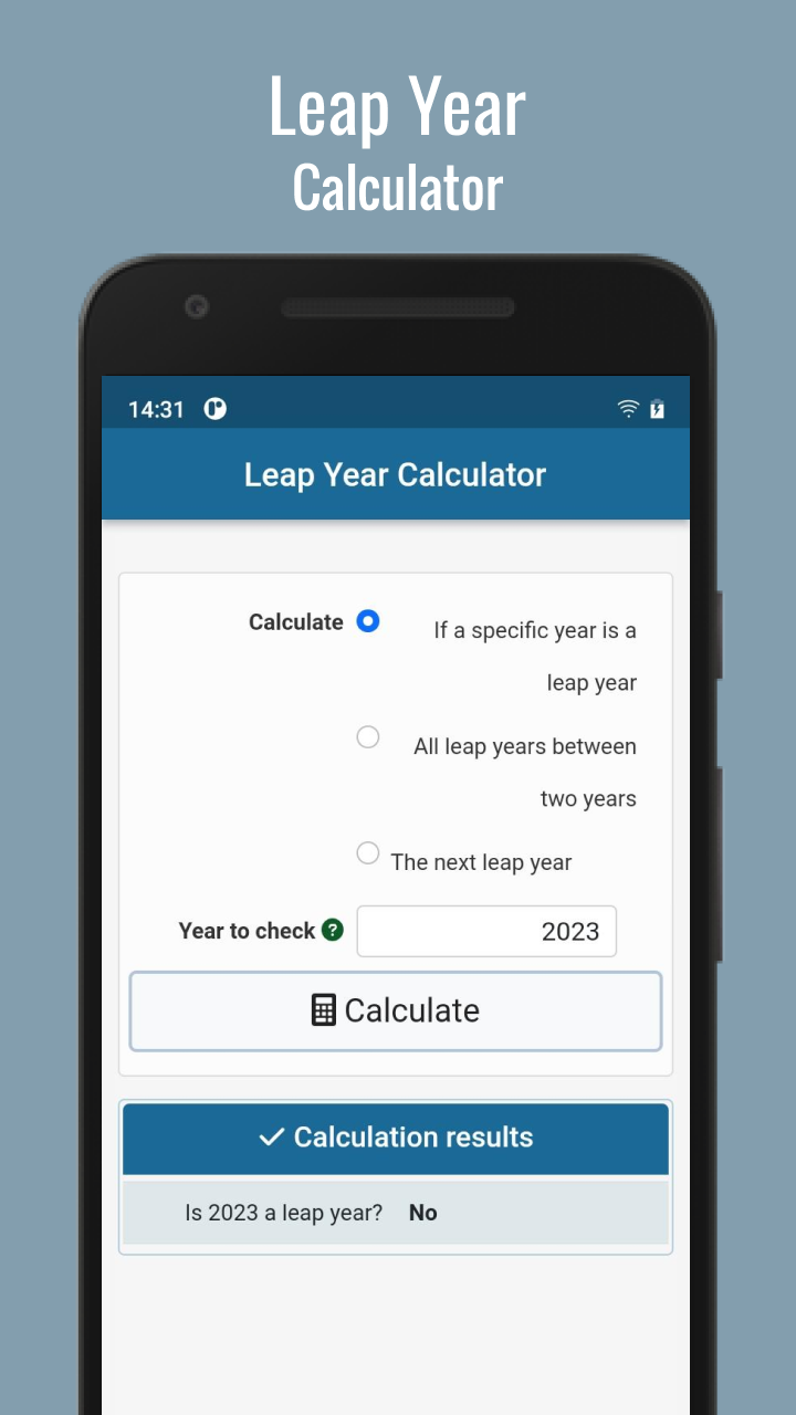 Leap Year Calculator App on Amazon Appstore