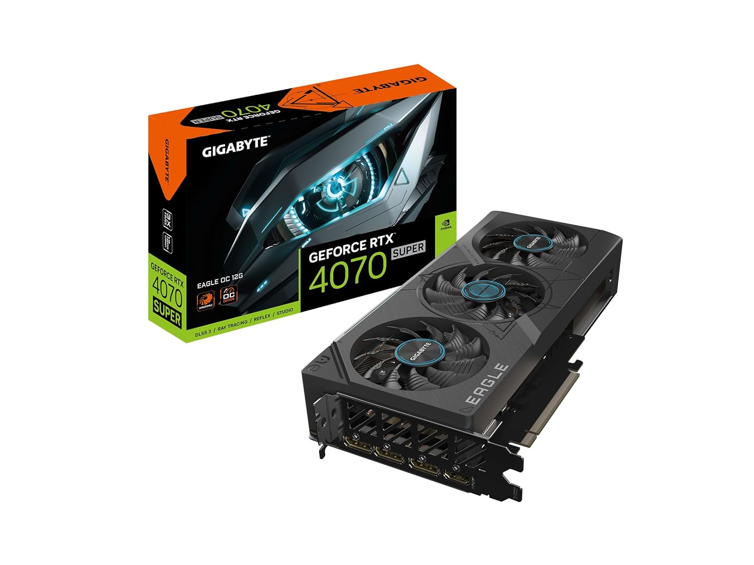 Gigabyte Geforce RTX 4070 Super Eagle Oc 12G Graphics Card, 3X Windforce Fans, 12Gb 192-Bit Gddr6X, Gv-N407Seagle Oc-12Gd Video Card – Pci_E_X16 Gigabyte Geforce RTX 4070 Super Eagle Oc 12G Graphics Card, 3X Windforce Fans, 12Gb 192-Bit Gddr6X, Gv-N407Seagle Oc-12Gd Video Card – Pci_E_X16