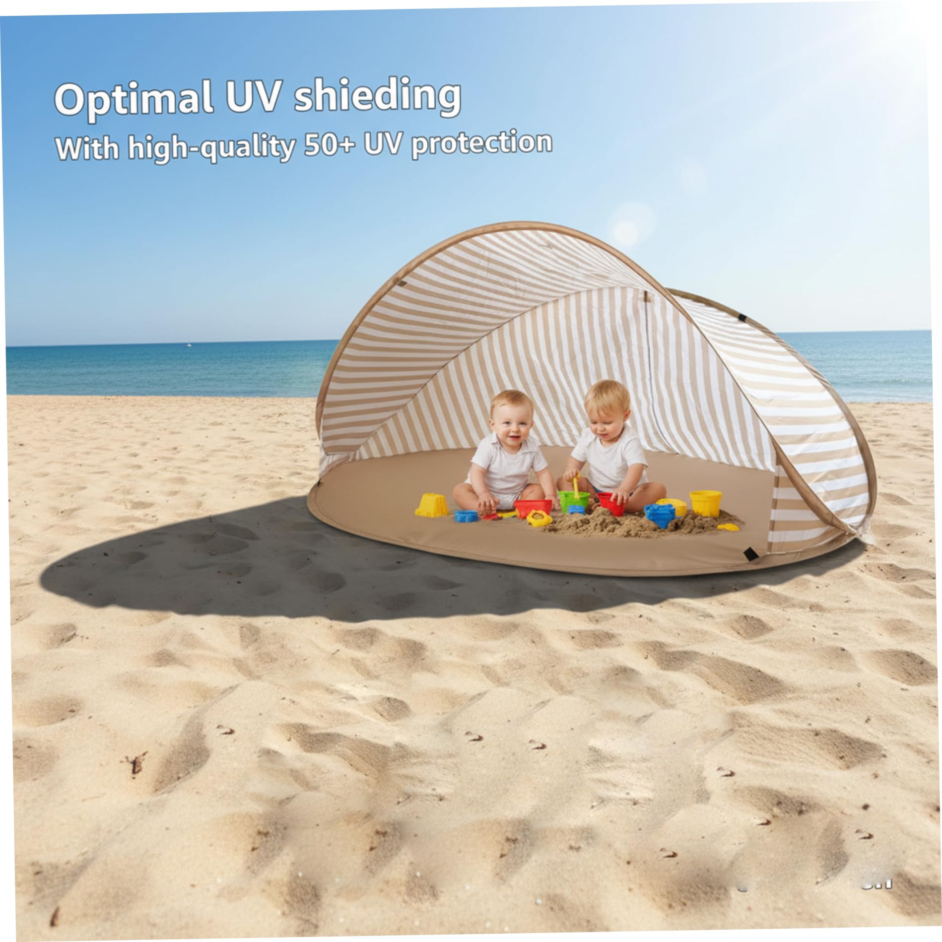 Tenda da spiaggia per bambini, Tenda da sole con protezione solare UPF 50+, da spiaggia per bambini istantanea per campeggio all'aperto, Parco e sabbia, Decorazioni della casa