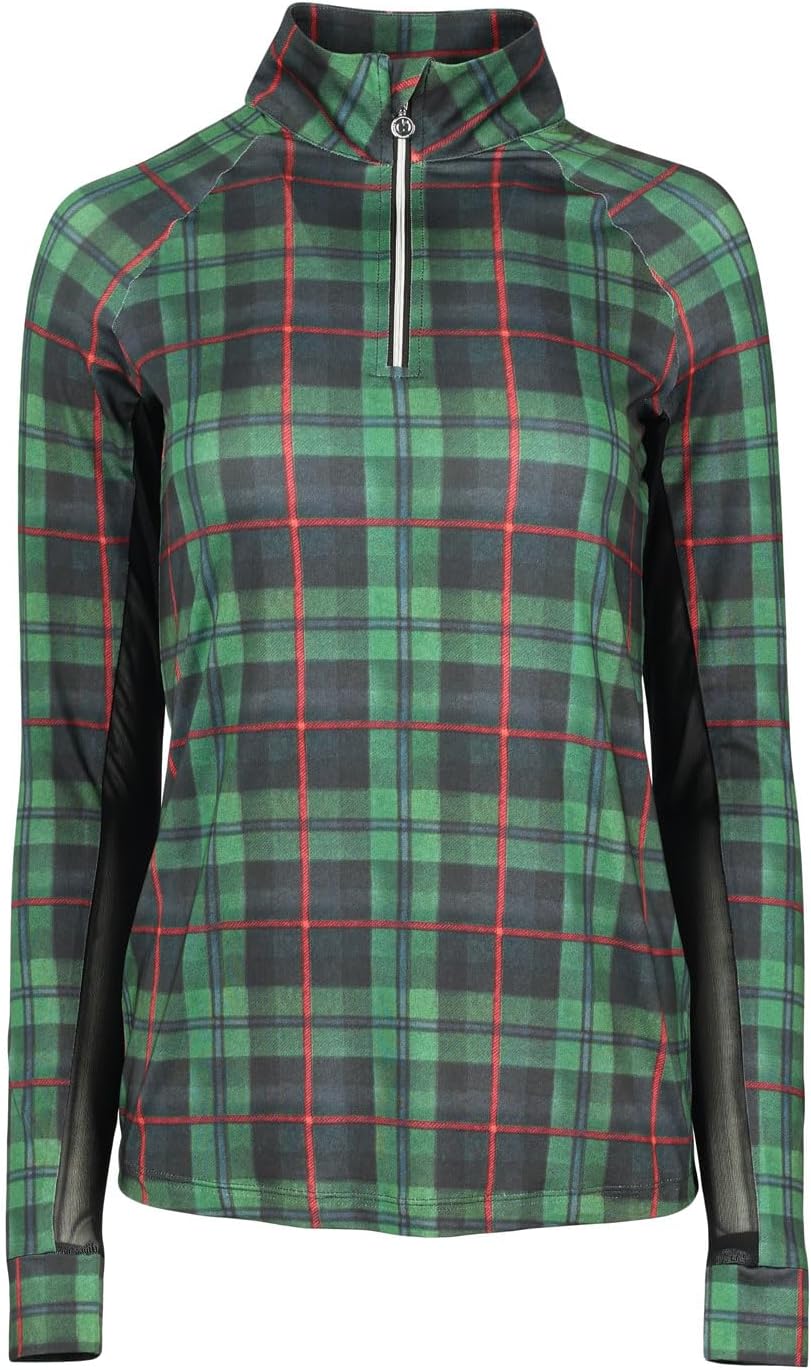 Dapplebay Plaid Zip Riding Top - Green