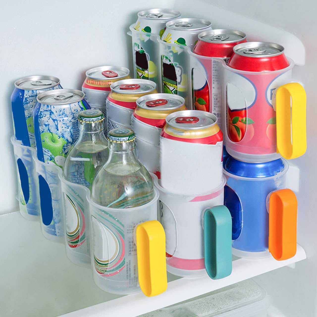 Garneck Fridge Drink Can Organizers 3pcs Soda Can Organizer for Refrigerator Plastic Can Rack Kitchen Can Organizer Beer Supply Can Holder