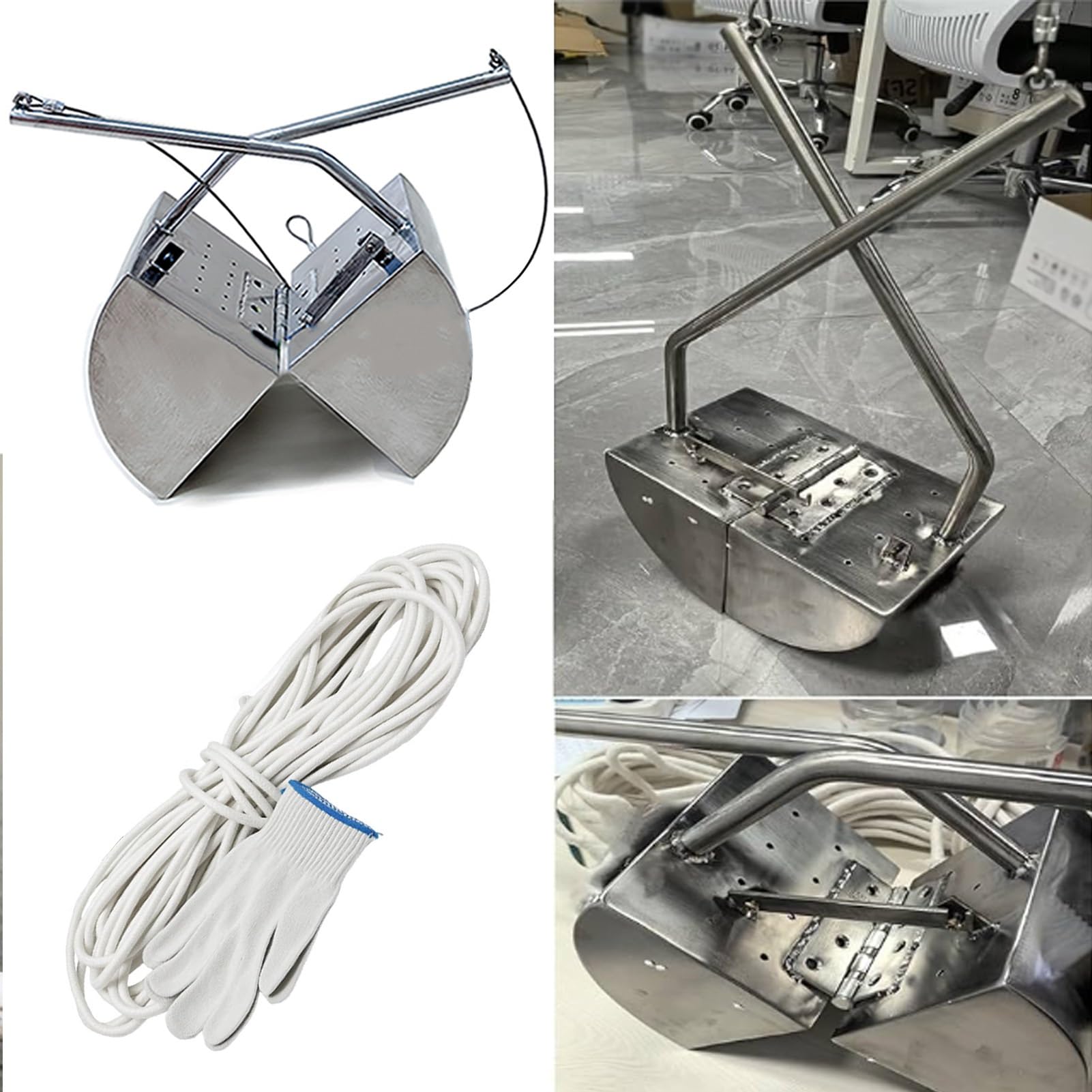 Muestreador de barro, herramienta de agarre de lodos de acero inoxidable con cuerda de 20 m, extractor de sedimentos portátil para estanques, lagos, ríos, fácil operación con un solo tirón
