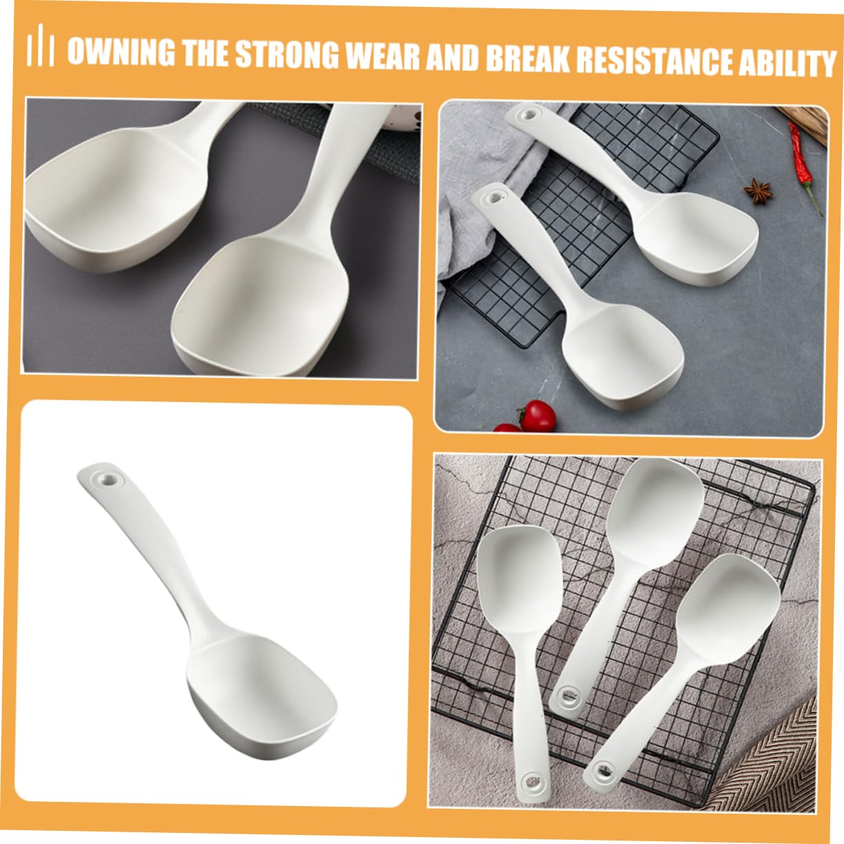PRETYZOOM 5 Set Di Cucchiai Da Minestra Riutilizzabili in Stile Occidentale Grandi Per Porridge Per Cucinare 3 Pezzi * 5