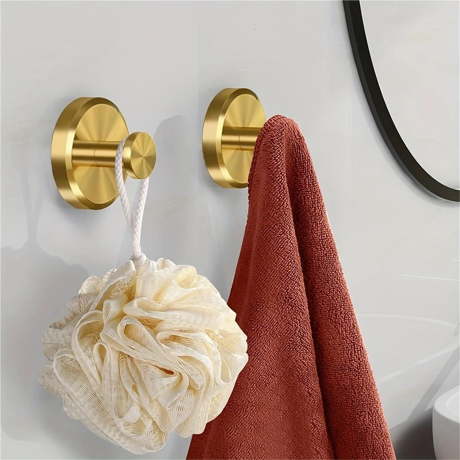 8 Stück wasserdichte Saugnapfhaken, einfache Montage for Dusche, Badezimmer, Küche und mehr, Tragkraft bis zu 7 kg, ideal for Handtücher Für Küche Bad(Gold)