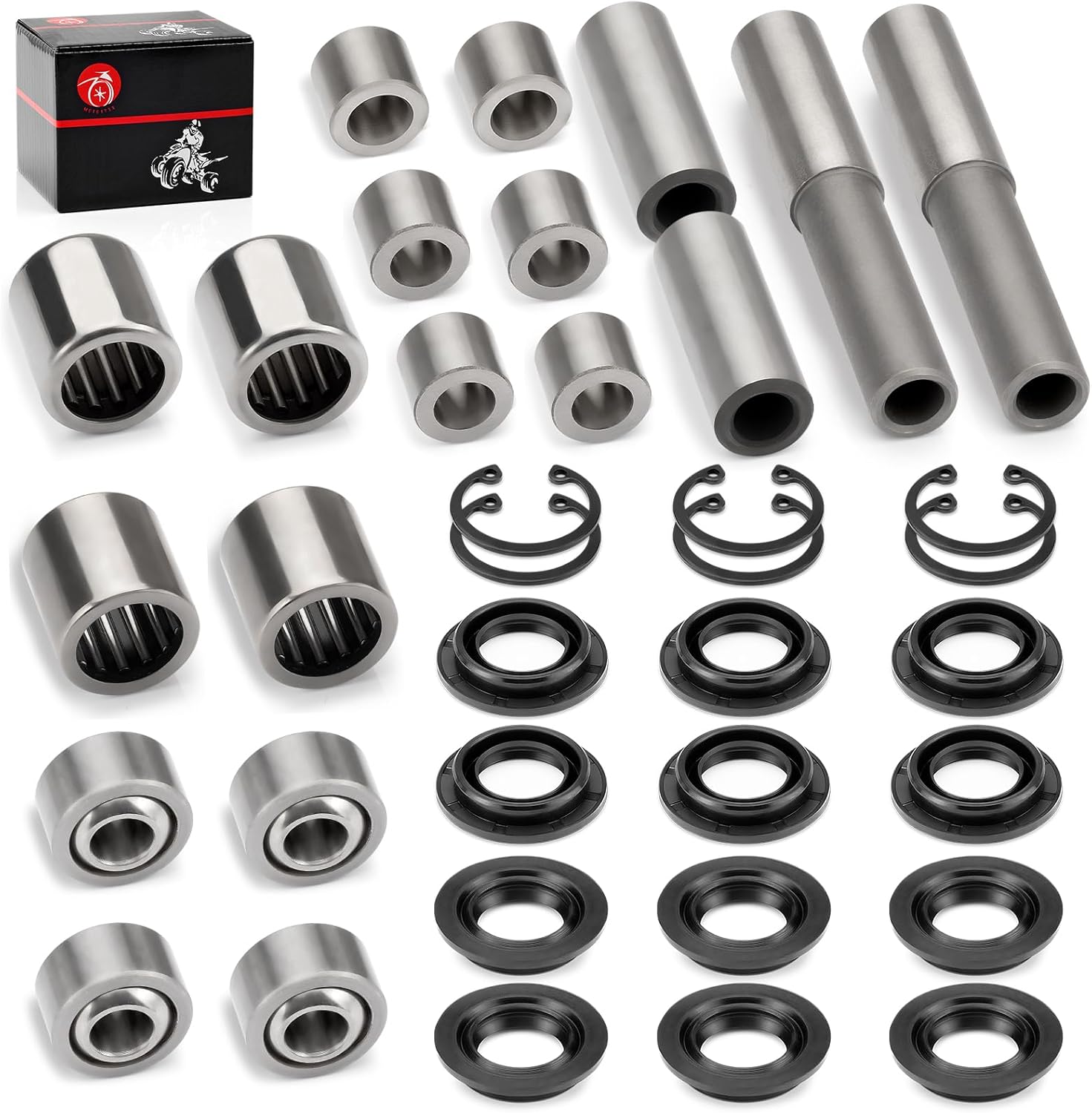 2x Front upper & lower Arm Bearing Bushing Seal Kit Compatible with Kawasaki Brute Force 650 750 4x4i KVF650 KVF750 2005-2013 (NO-4x4)