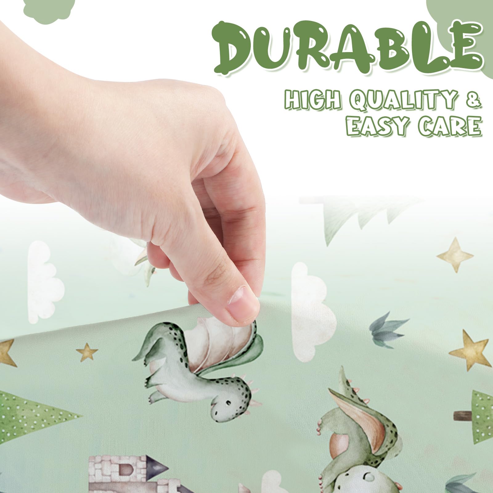 VitalCozy Juego de sábanas de 4 piezas para cuna de dragón en acuarela, ropa de cama para recién nacido, sábanas para bebé para niñas y niños, regalos para bebés estándar de cuna y colchones de niños