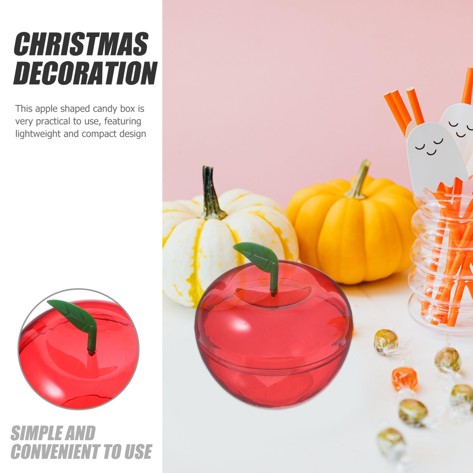 Yardwe 8PCS Red Apple Container Plastic Apple Containers Jar Apple Shaped Favor Box for Party Supplies