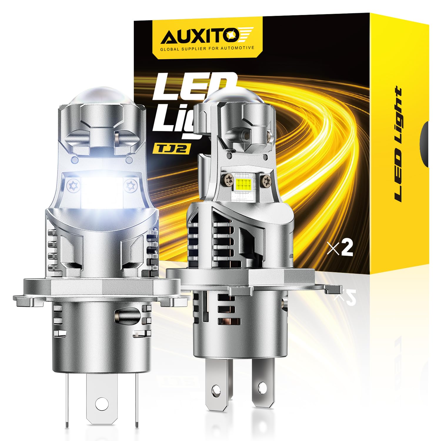 裂光シリーズ！ ヘッドライト用 H4 超大型チップ搭載　ホワイトカラー！ Amazon.co.jp: AUXITO H4 LED ヘッドライト 車用 車検対応 5倍明るさ