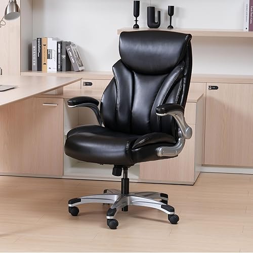 Miniatura 2 de Nouhaus Silla de oficina de escritorio grande y alta con soporte lumbar, silla de oficina ergonómica de piel sintética, silla de oficina ejecutiva