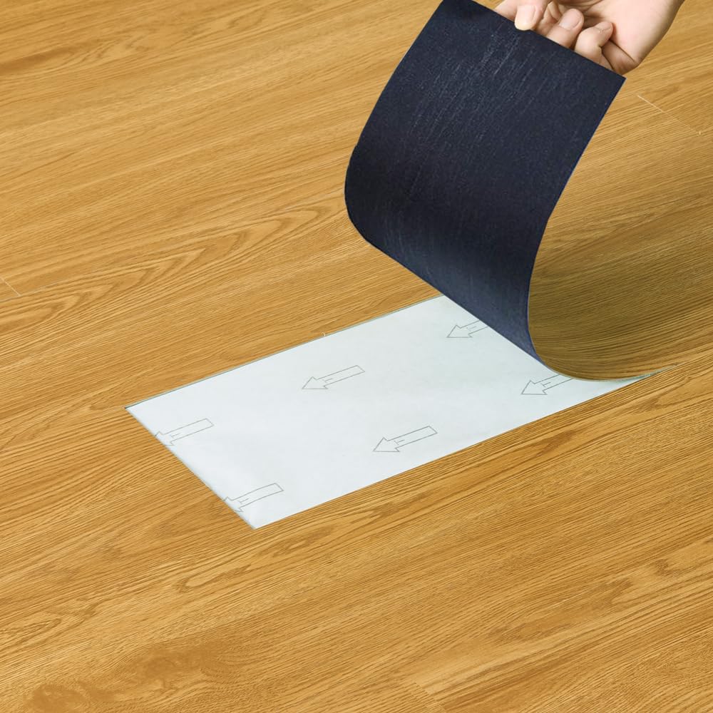 Self Adhesive Vinyl Flooring, Floor Planks with Wood Effect, 36pcs Waterproof PVC Floor Tiles for Bathroom Kitchen and All Flat Floor, Stick On Floor Tiles, 91.5x15.2cm 5m² (Dark Walnut)
