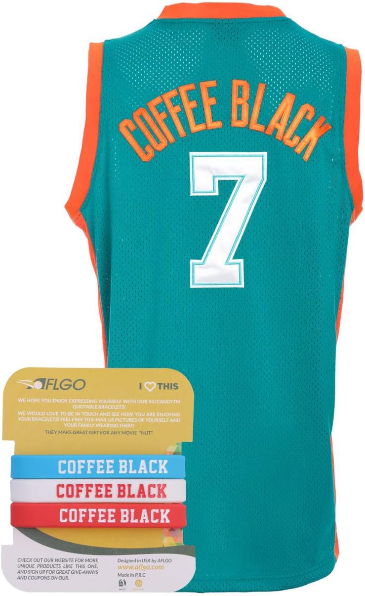 AFLGO Coffee Black #7 Flint Tropics Semi-Pro Movie 90S Hip Hop Clothing, Stitched Letters and Numbers Basketball Jersey AFLGO Coffee Black #7 Flint Tropics Semi-Pro Movie 90S Hip Hop Clothing, Stitched Letters and Numbers Basketball Jersey
