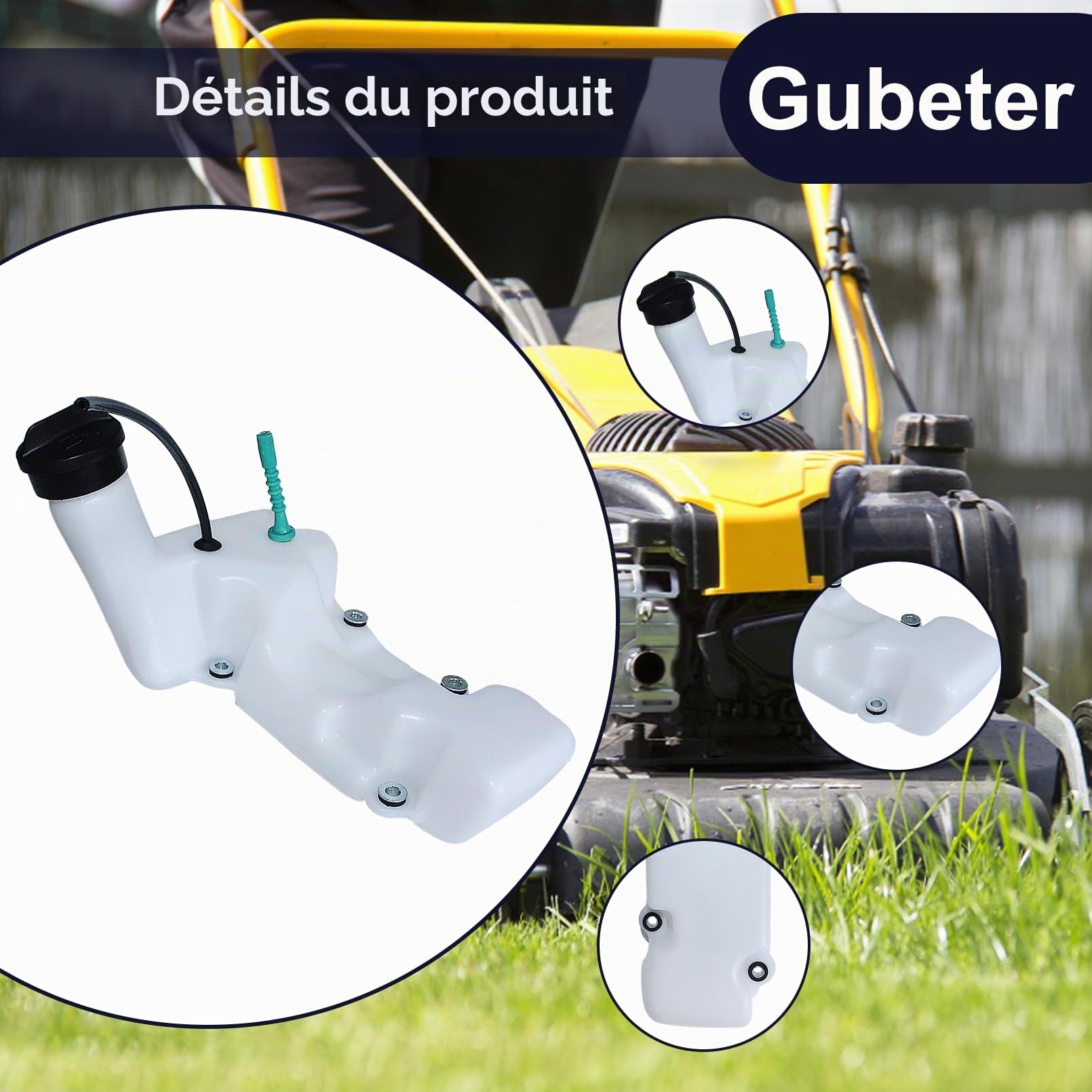 Kit de Réservoir à Carburant pour Stihl FS120, FS200, FS250, FS300, FS350, BT120C Tondeuse Accessoire, avec Filtre à Air et Bouchon de carburant, remplacement 41343500400