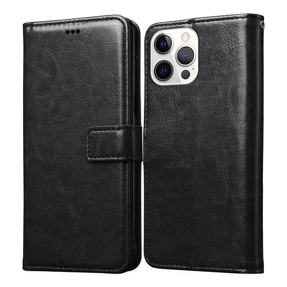 Casotec Flip Cover for Apple iPhone 12 Pro Max | Premium Leather Finish | Inbuilt Pockets & Stand | Flip Case for Apple iPhone 12 Pro Max (Black) (B09S6NSBSV) Amazon Price History, Amazon Price Tracker