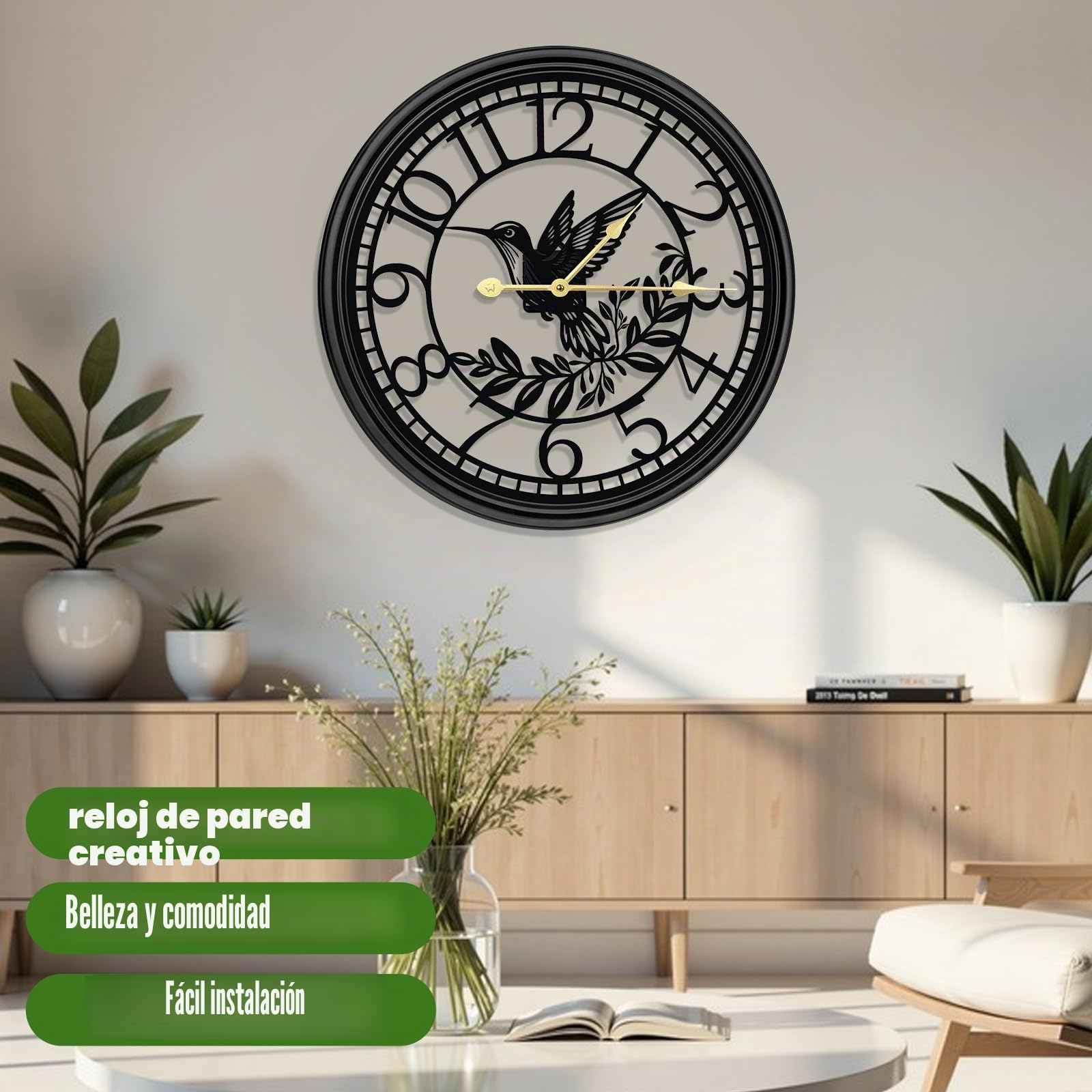 Reloj de Pared Grande - Relojes de Pared para Decoración de Sala de Estar, Silencioso y Sin Tic TAC, Adecuado para Decoración de Pared, Decoración de Sala de Estar, Decoración de Cocina