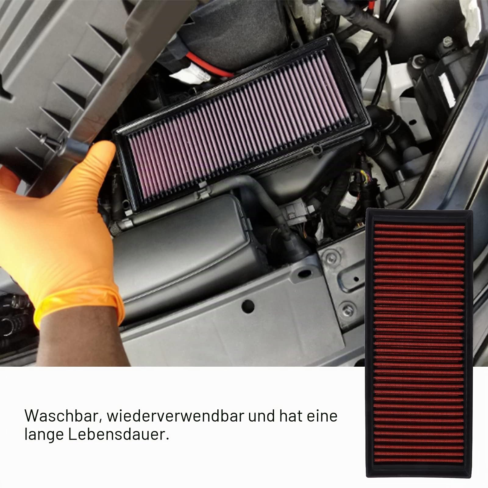 K&N 33-2865 Luftfilter, Waschbar, Wiederverwendbar, Ersatzfilter kompatibel mit A3 Q3 TT Executive, 1K0-129-620D