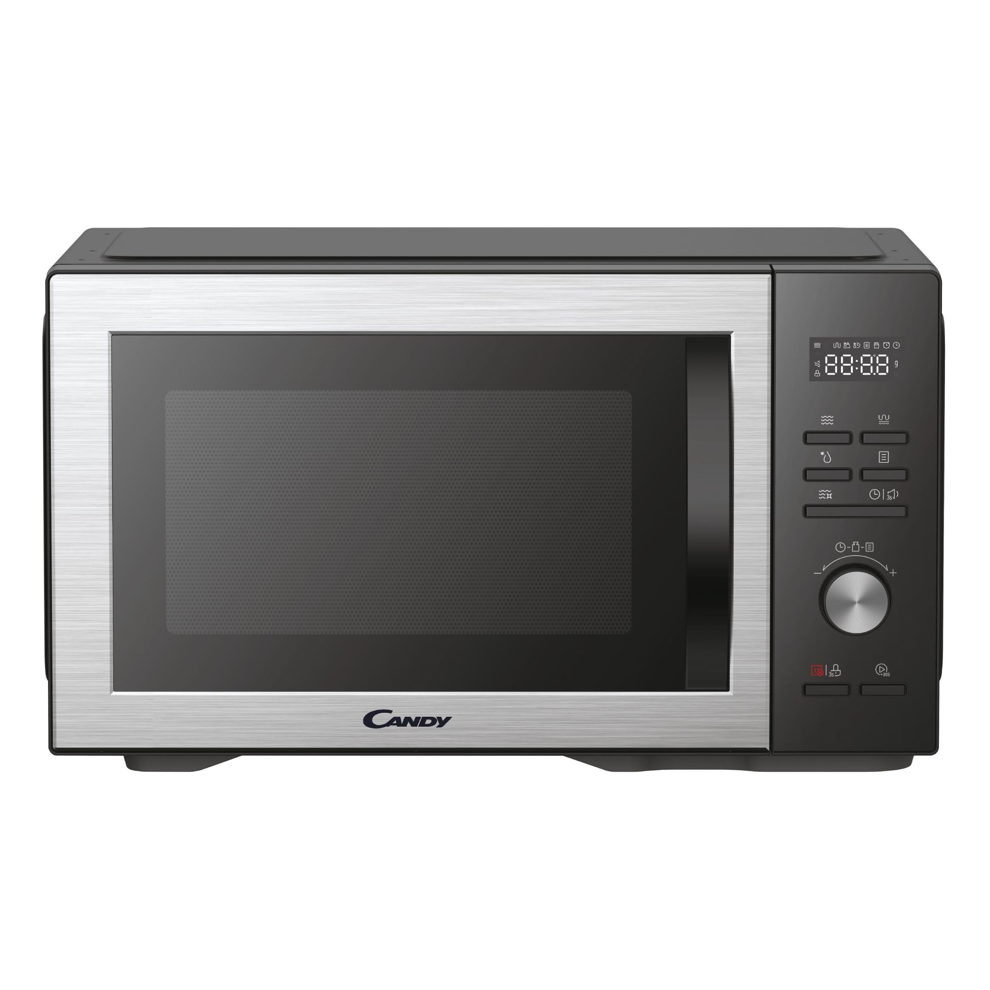 Candy CMGA31EDLB Four Micro-ondes, Gril Quartz 1000W, Grande Capacité 31L, Recettes Automatiques, Fonction Gril, Nettoyage Auto, Programmateur digital, Fonction décongélation, Noir Silver