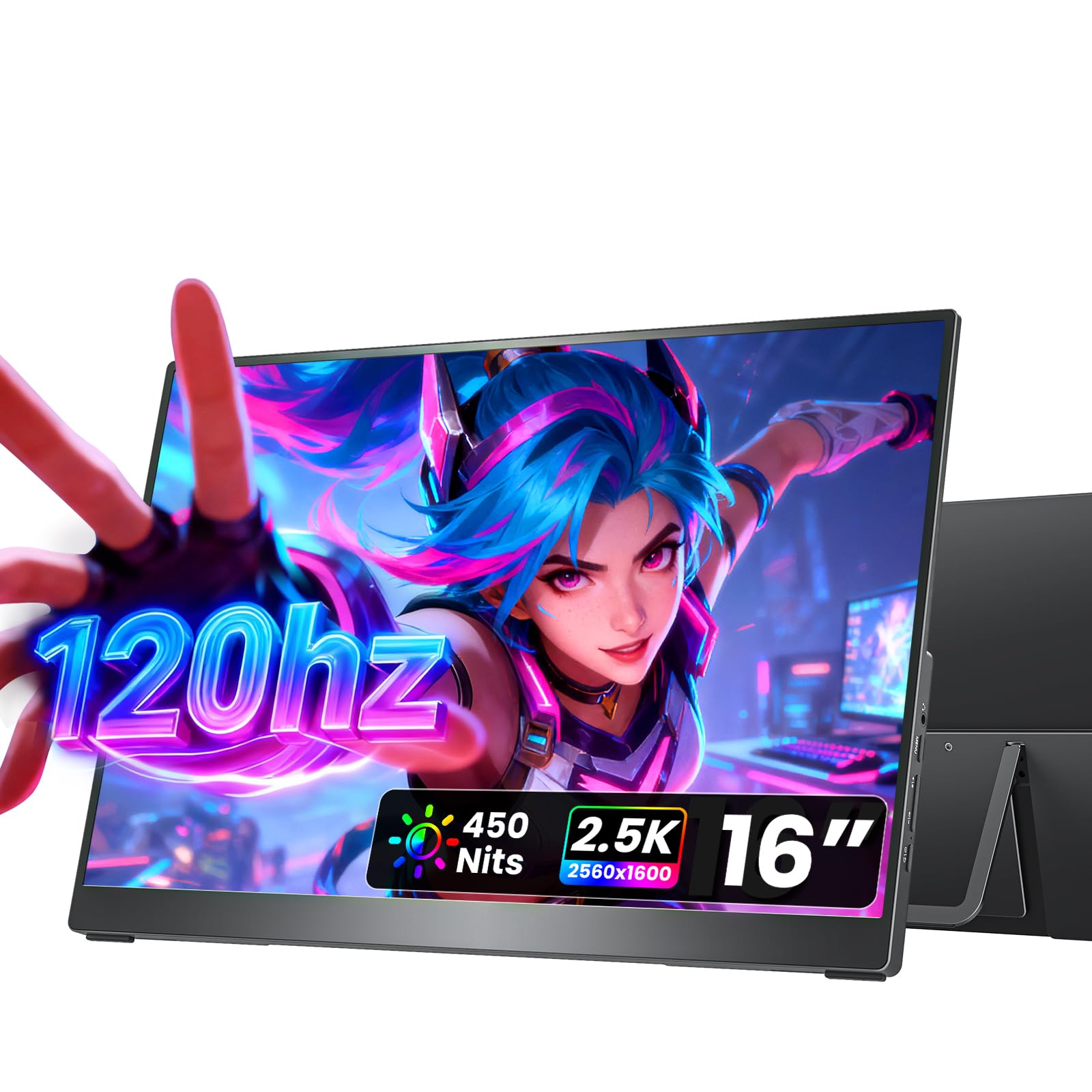 Amazon.com: cocopar Portable Monitor 16 Inch 2.5K QHD 120Hz 110
