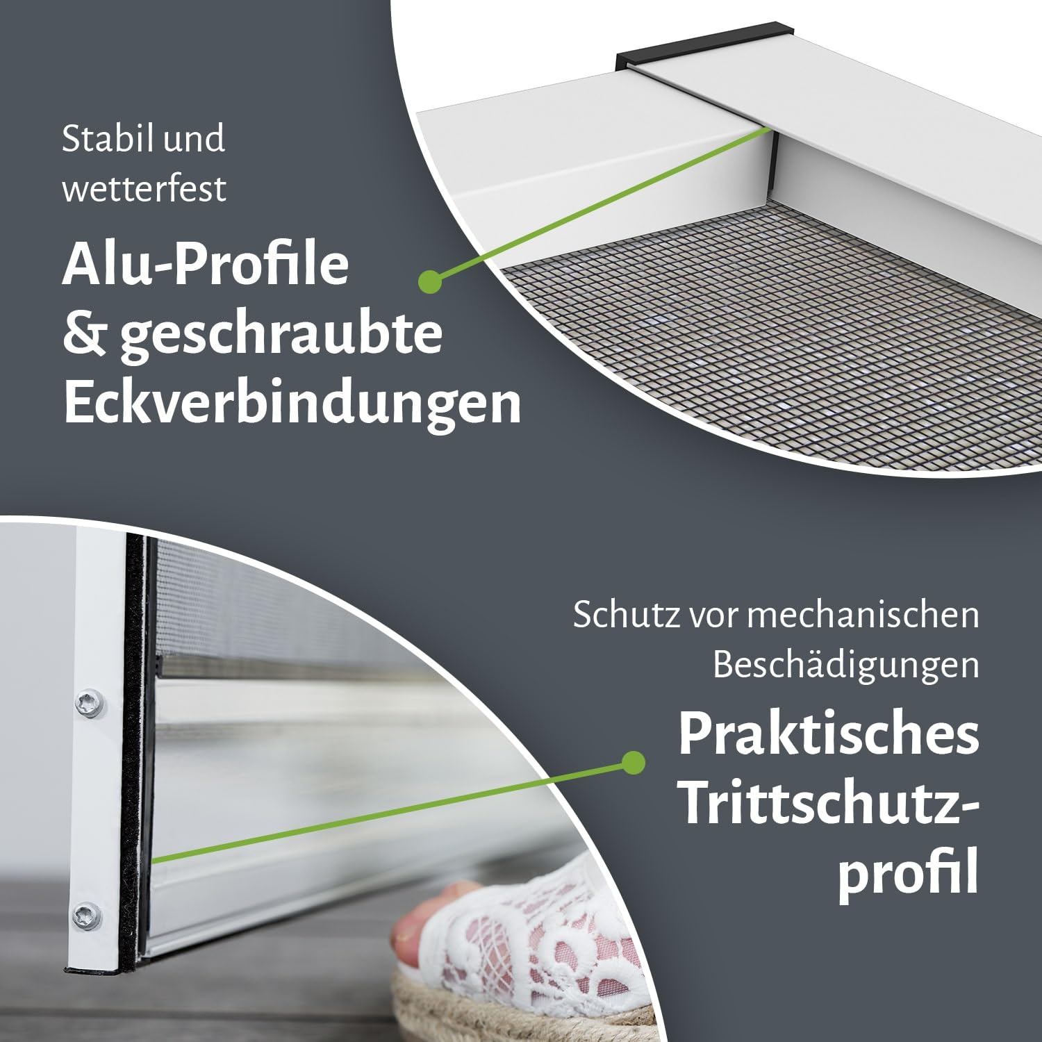 empasa Insektenschutz Fliegengitter Tür Alurahmen MASTER SLIM PLUS, individuell zuschneidbar, als Selbstbausatz, Farbe: anthrazit, Größe 100 x 210 cm