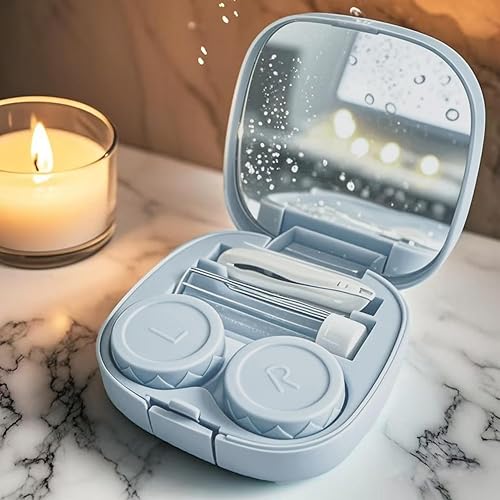 Miniatura 4 de Kit de funda para lentes de contacto con lavadora limpiadora, kit de herramientas de extracción de aplicador de lentes de contacto con botella de