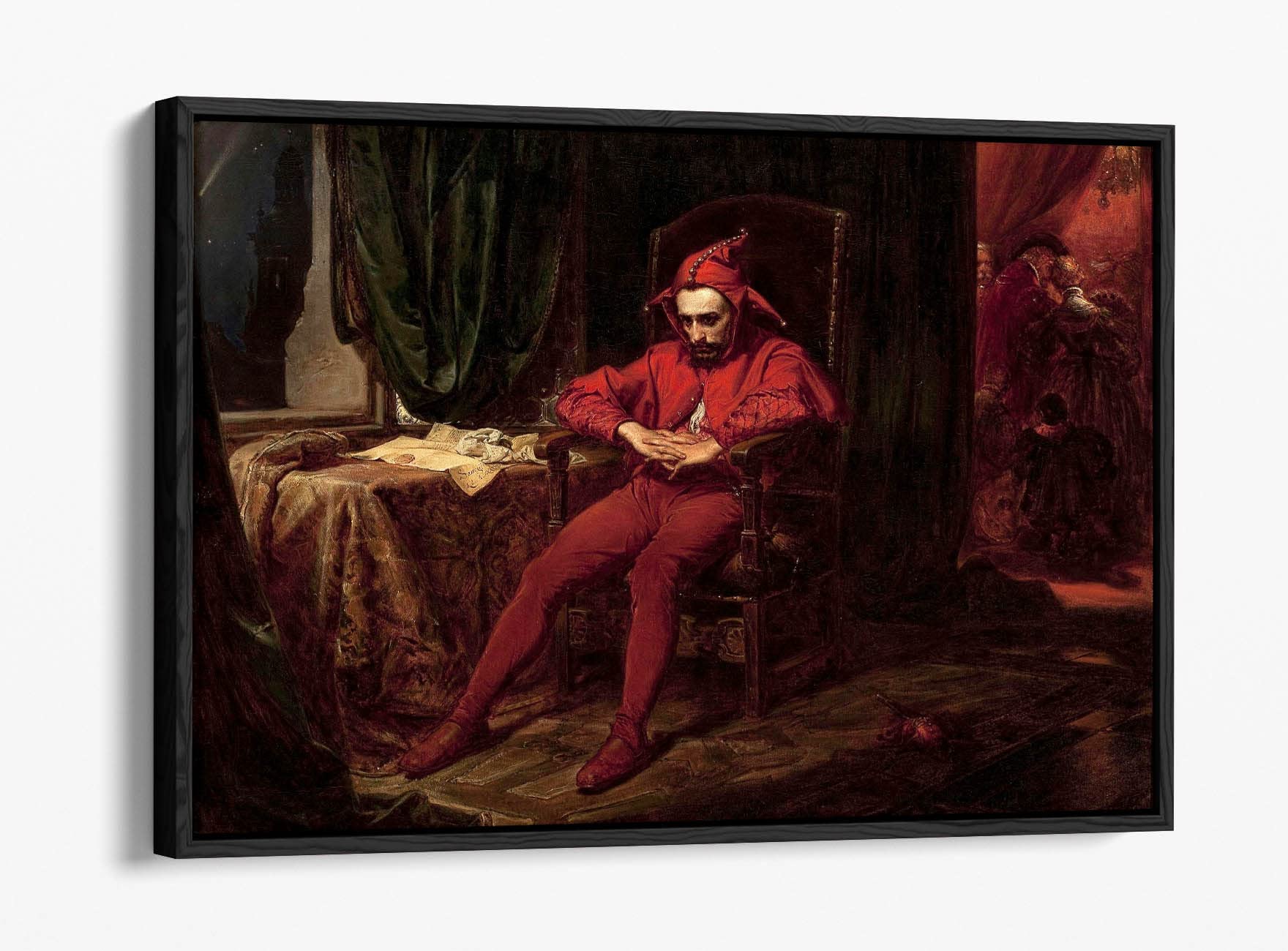 Canvasartshop Black -Jan Matejko, Stanczyk- Float Effect Framed Canvas Wall Art Picture Print (30X20, )