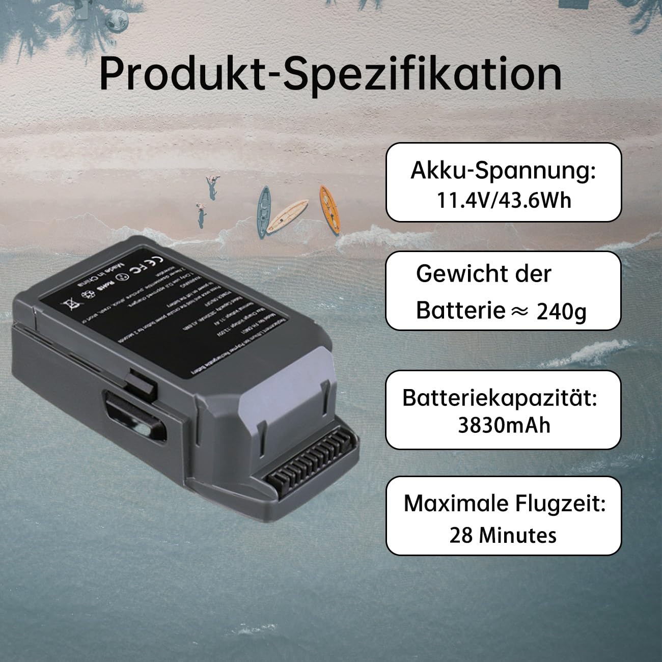 HotTopStar Mavic Pro Replacement Battery - 11.4V 3830mAh LiPo Intelligent Flight Battery For DJI Mavic Pro/Platinum