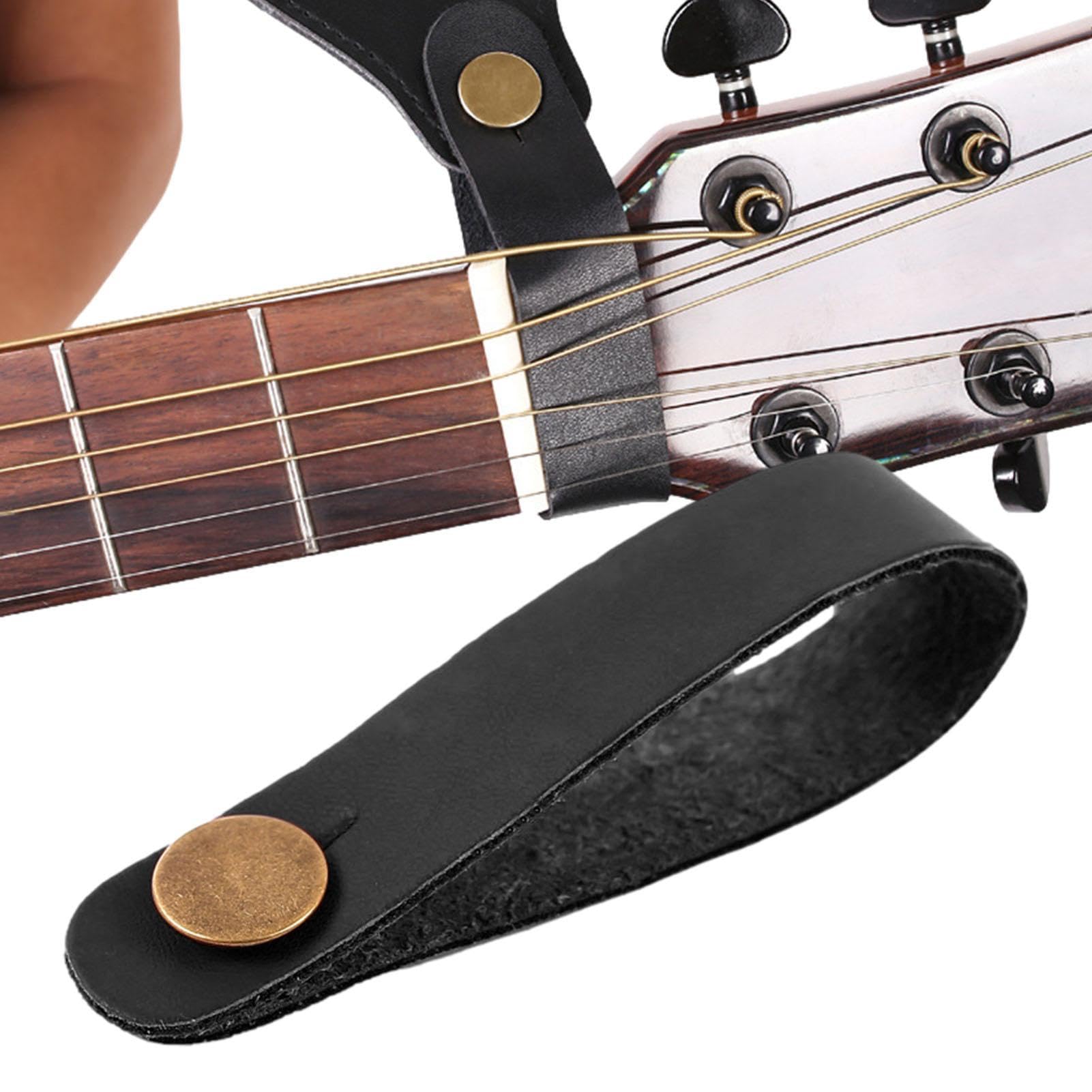 Correa para cabezal: bloqueo de amarre de guitarra de 19,5 cm, correas adaptadoras de cuello de cuero PU livianas para mandolina de bajo y ukelele folk acústico, envoltura de conector de botón
