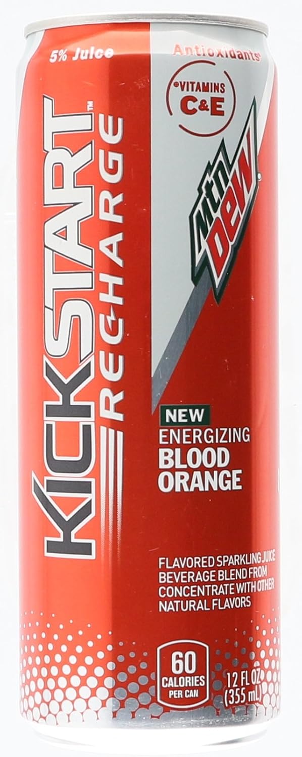 Mountain Dew Kickstart Recharge, Blood Orange, 12 oz