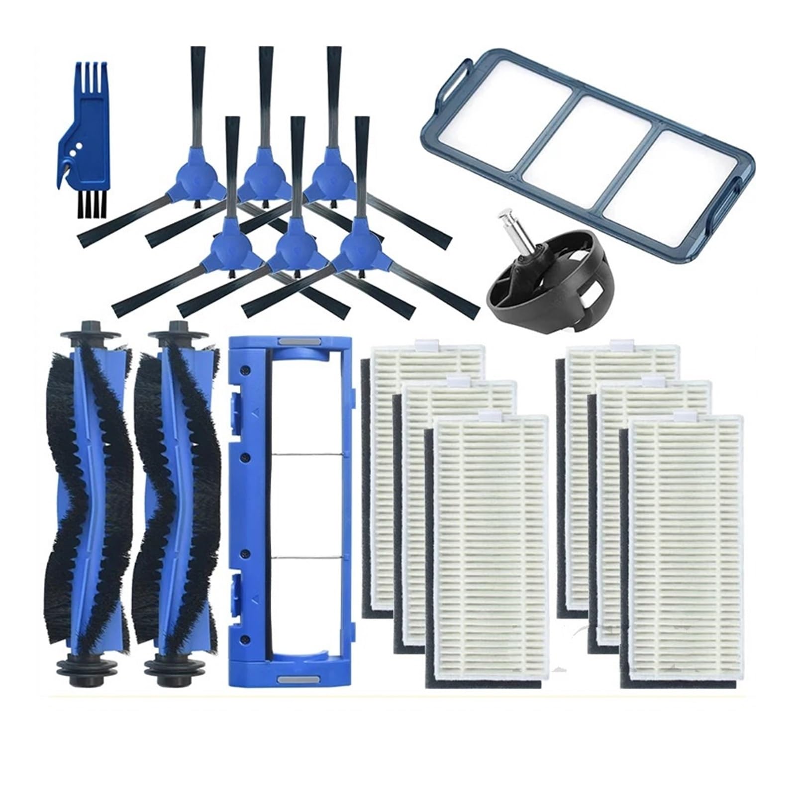 Kompatybilny z Eufy Robovac 11S / 25C / 30 / 30C / 35C / 12 / 15T / 15C Slim Robot Części do odkurzaczy Główna pokrywa szczotki bocznej Filtr Hepa(Set-13)